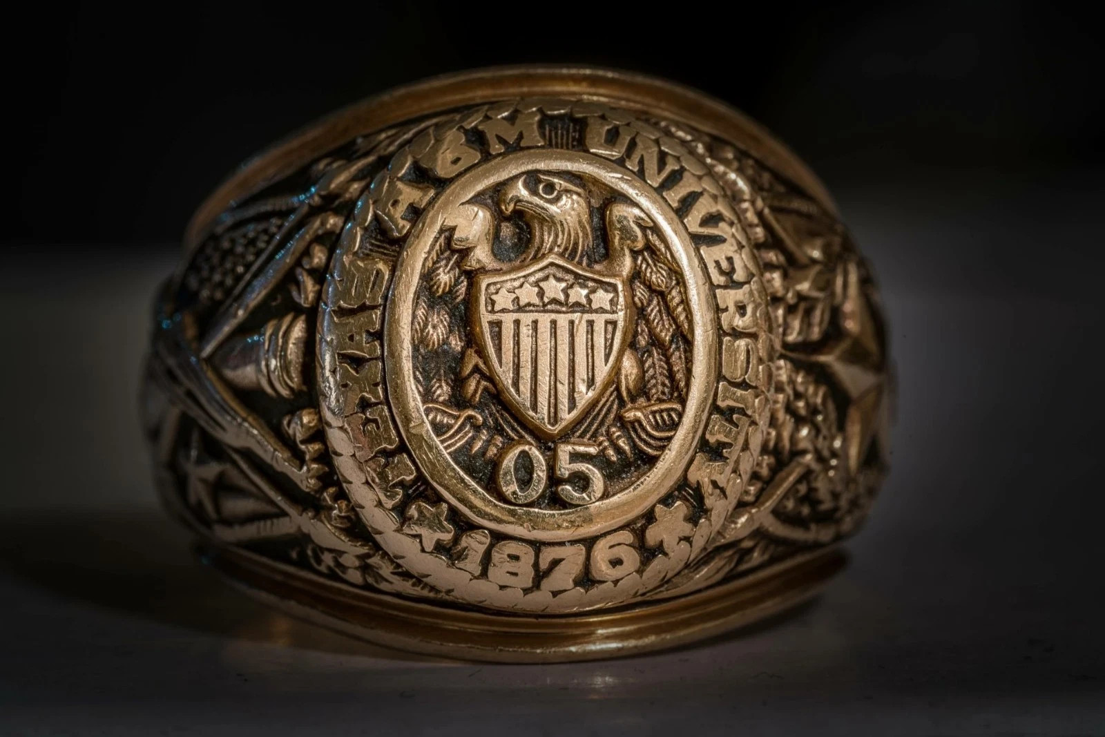 Men's Texas A & M University Of Aggie Ring 14k Yellow Gold Plated Without-Stone