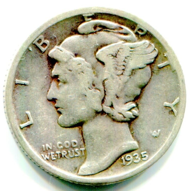 1935-S SILVER MERCURY DIME !! Better Date !! B