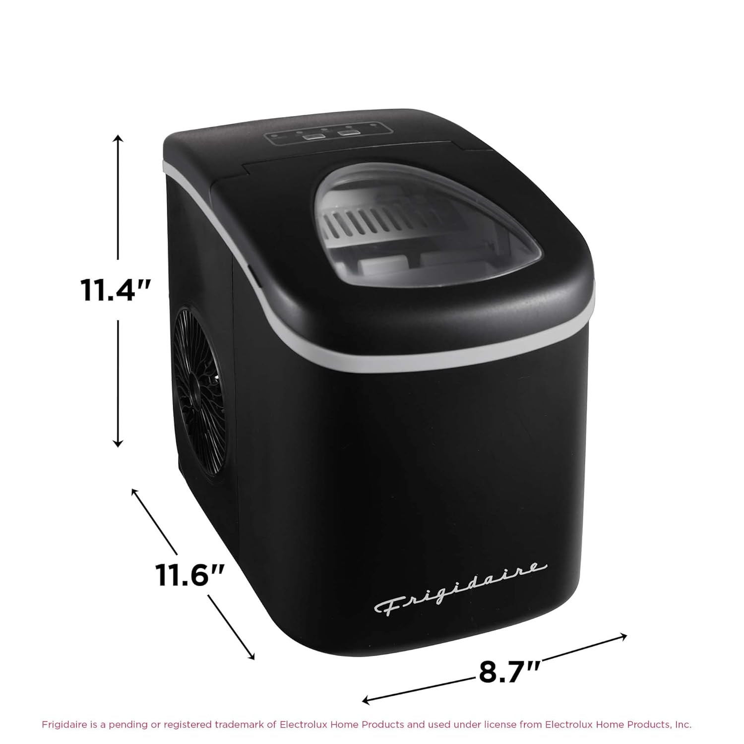 EFIC128AMZBLK Compact Countertop Ice Maker, 26 Lb per Day, Black