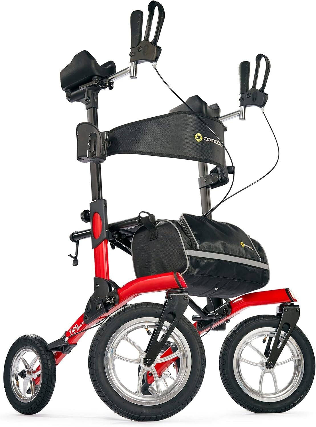 Comodità Tipo Stand Up All Terrain Upright Rollator Walker Seat Pneumatic Tires