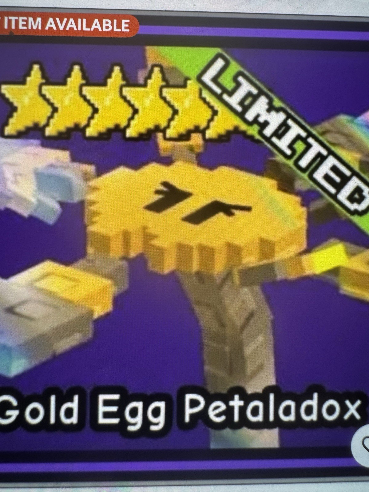 ChainMonsters Limited Gold Egg Petaladox Game Item/Asset Virtual Collectible