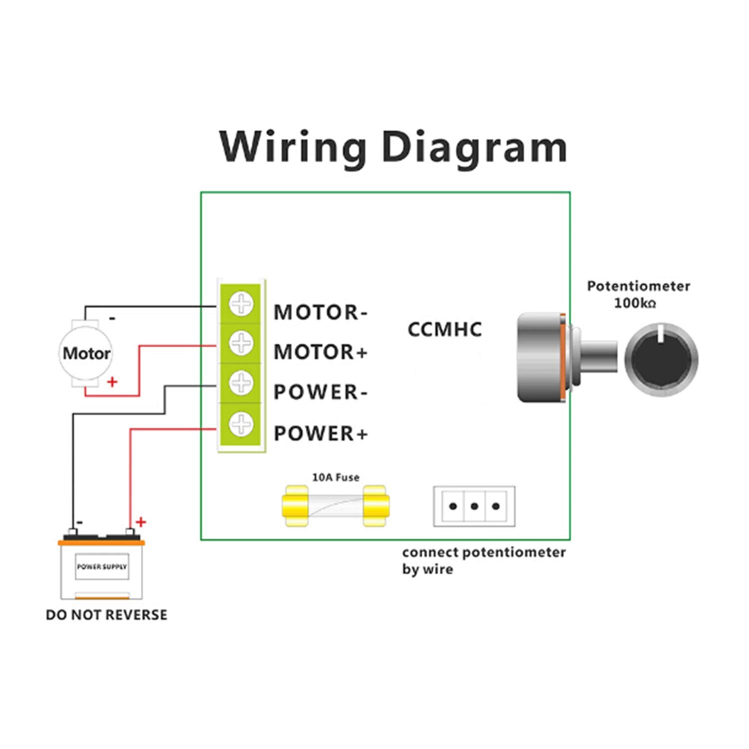 DC Motor Speed Controller CCMHCN 12V40V 10A PWM Variable Regulator Unit