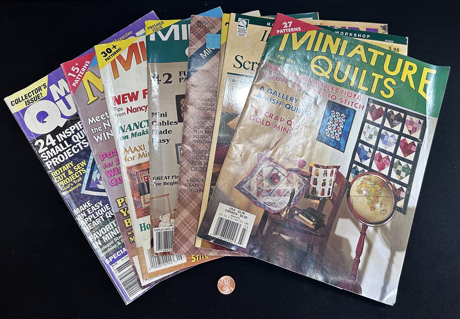 8 MINIATURE QUILT Back Issue Magazines - Quilting