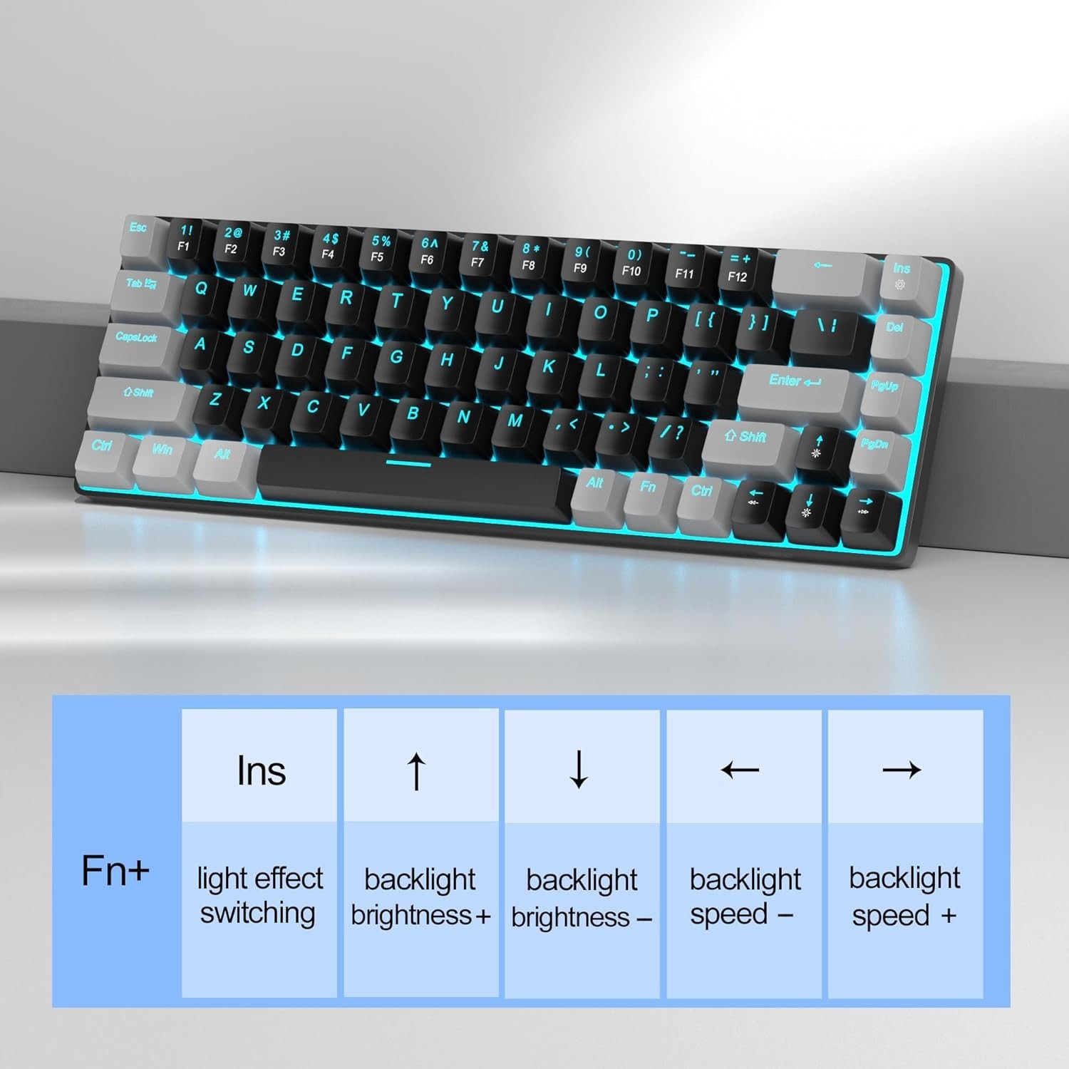 Space-Saving 68 Keys Mechanical Gaming Keyboard with USB Connectivity - MK-Box