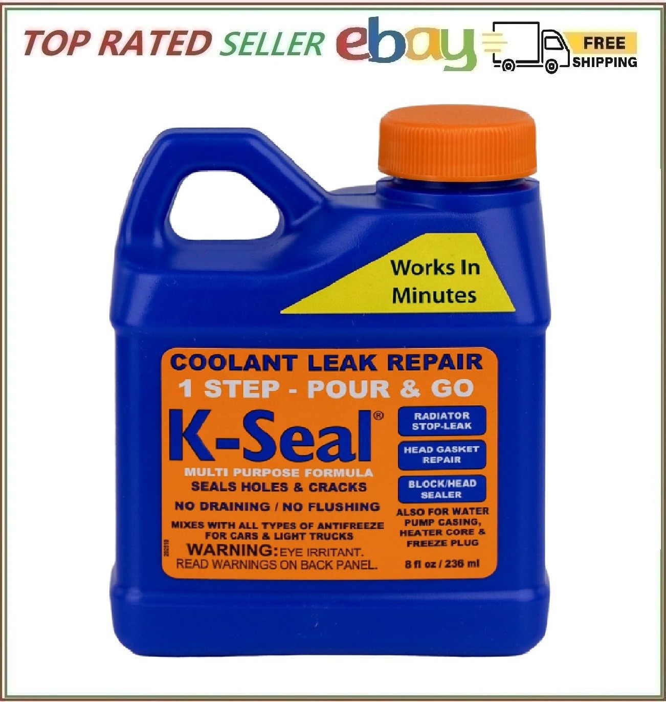 K-Seal ST5501 Multi-Purpose One Step Permanent Coolant Leak Repair, 8oz, Pour an
