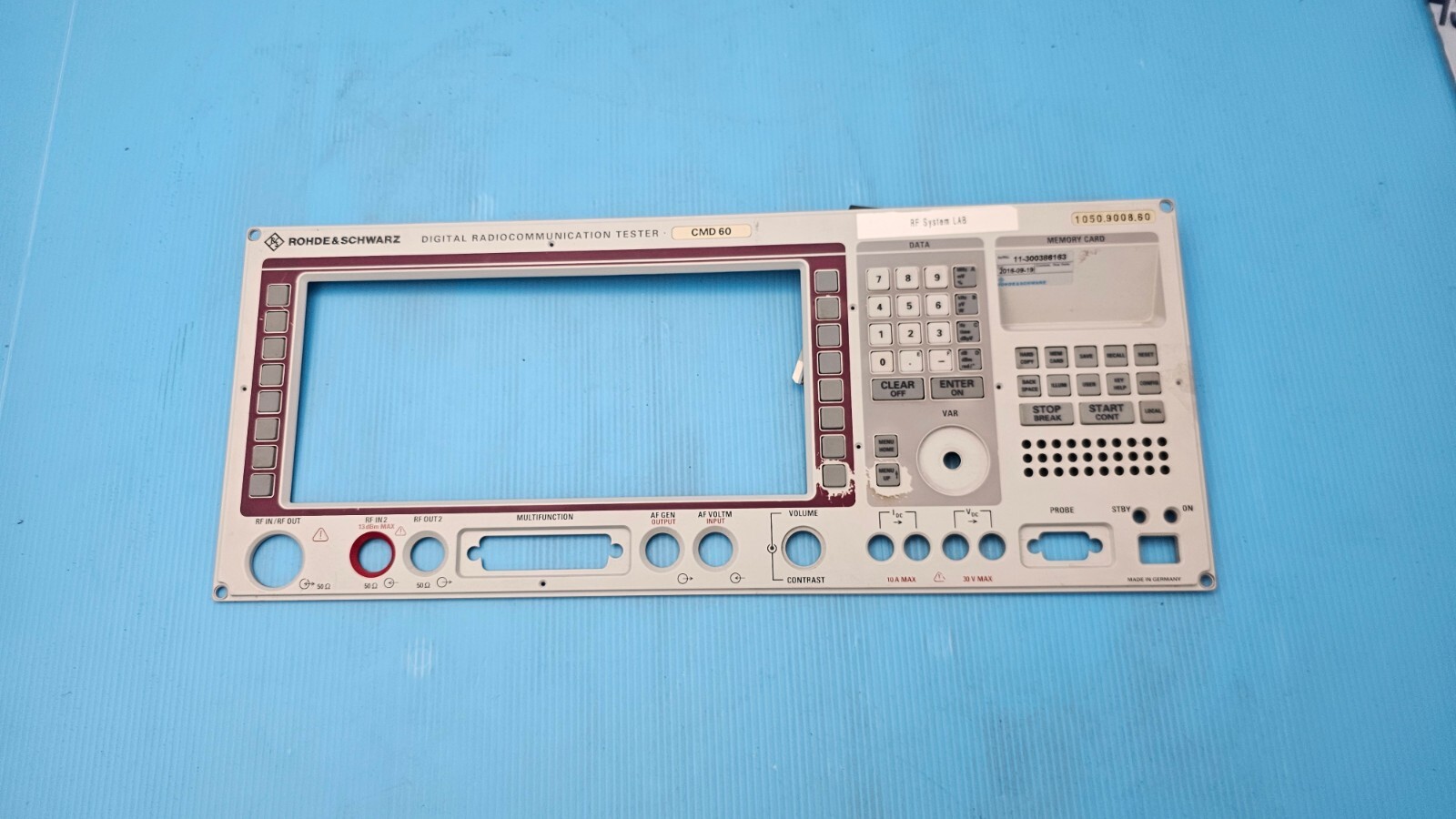 Rohde & Schwarz Front Panel For CMD60 Radio Communications Test Set