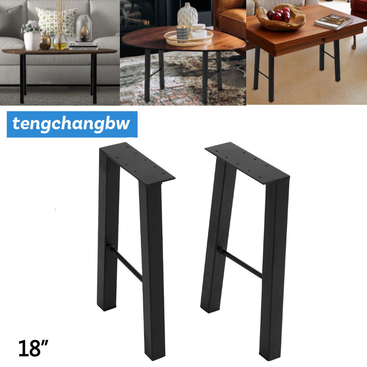 18"- 40" inch Iron Coffee Table Legs Heavy Duty Metal Desk Legs DIY Furniture