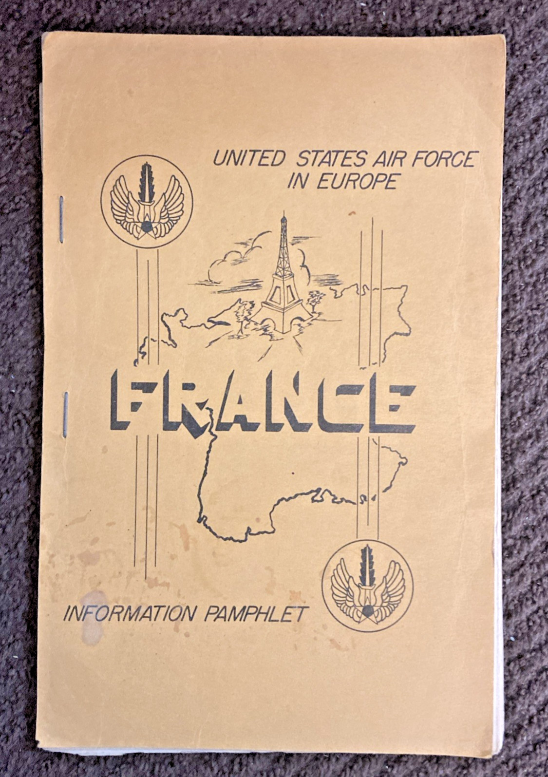 Vintage US Air Forces In Europe France  Information Pamphlet  1955