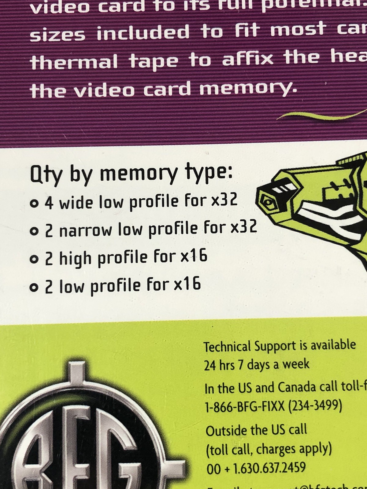 New BFG Tech Performance Memory Sinks Multiple Sizes