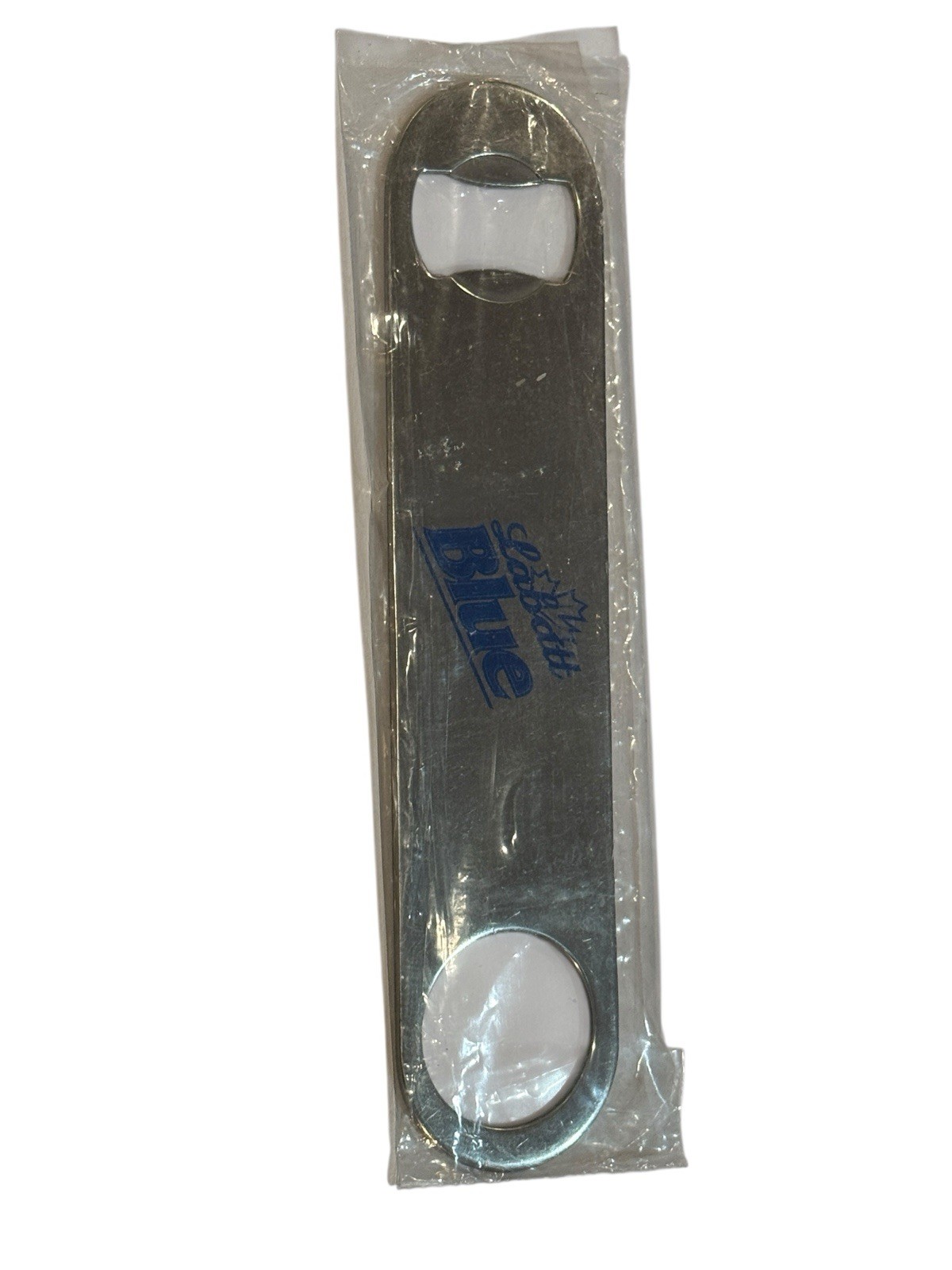 VTG Labatt Blue Stainless Steel Bar Bottle Opener NOS Beer Promo