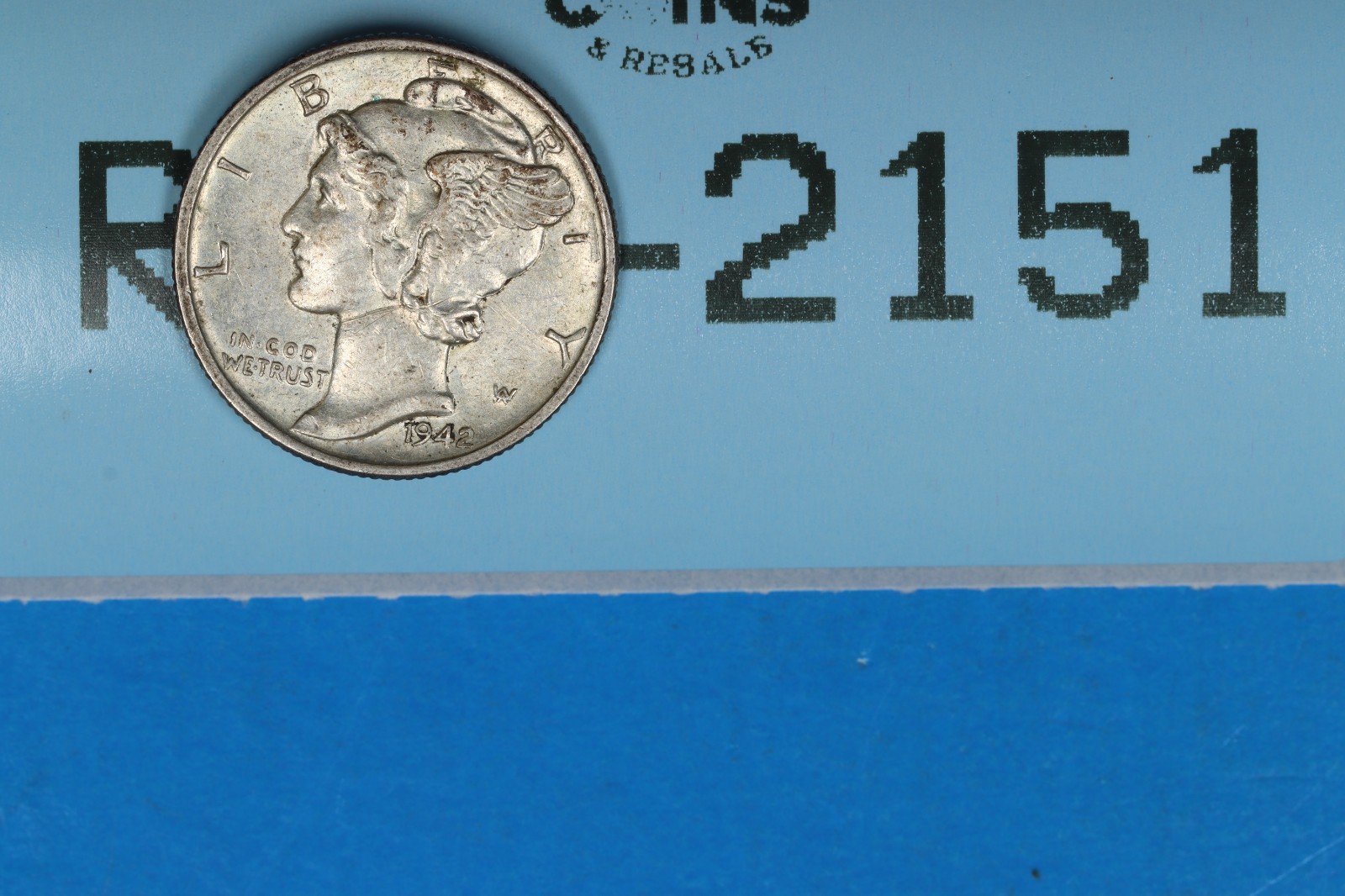 1942 10C MERCURY HEAD SILVER DIME Early US Type RAW-2151