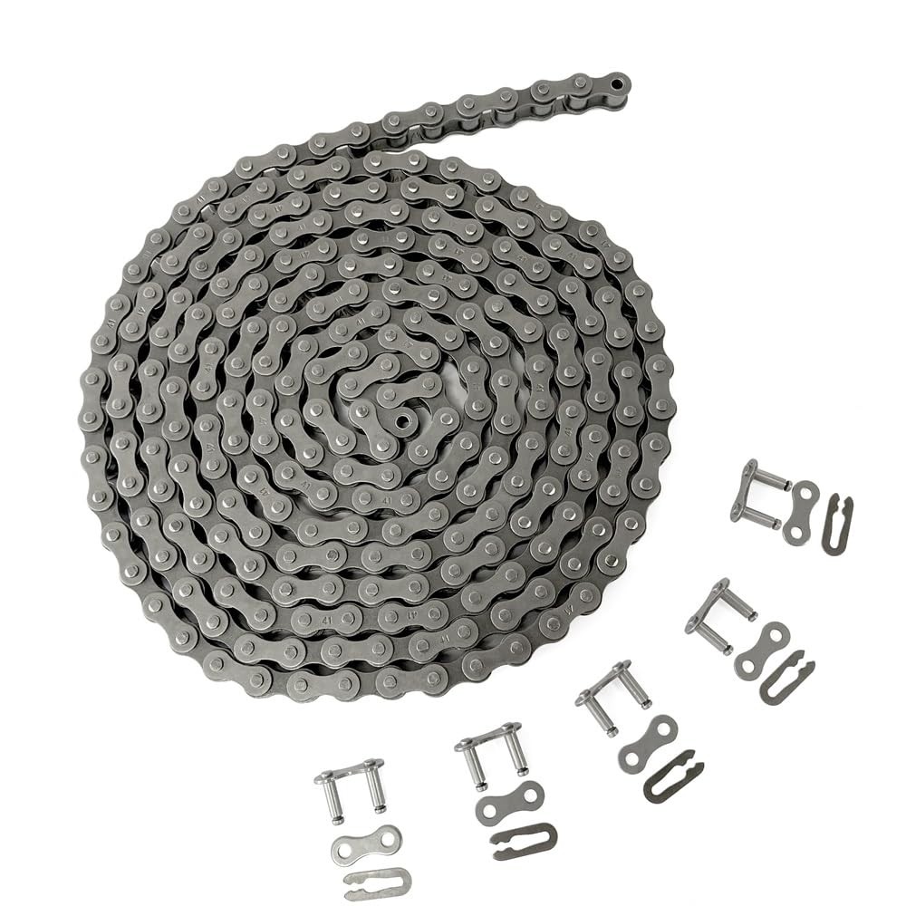 AZSSMUK #41 Roller Chain - 3 Feet + 5 Free Connecting Links Carbon 41-3FT