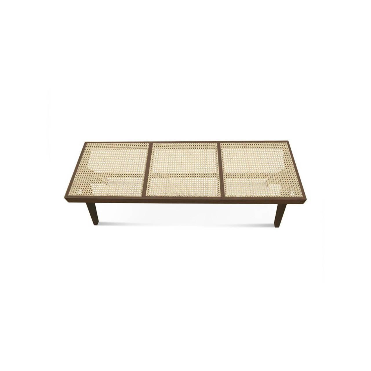 Pierre Jeanneret Rattan Teak Bench - Final Sale