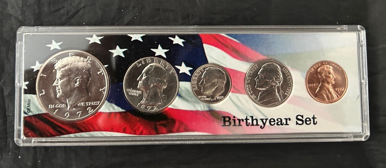 1972 Birth Year Set 5 Bright Uncirculated Coins FREE SHIPPING