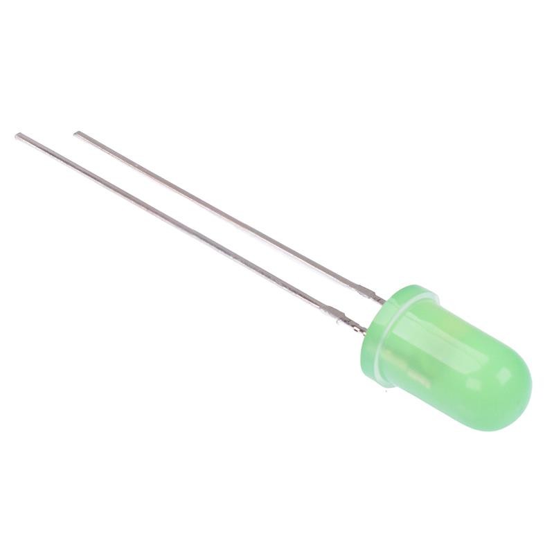 100 x Yellow Green 5mm Diffused LED 70mcd 60°