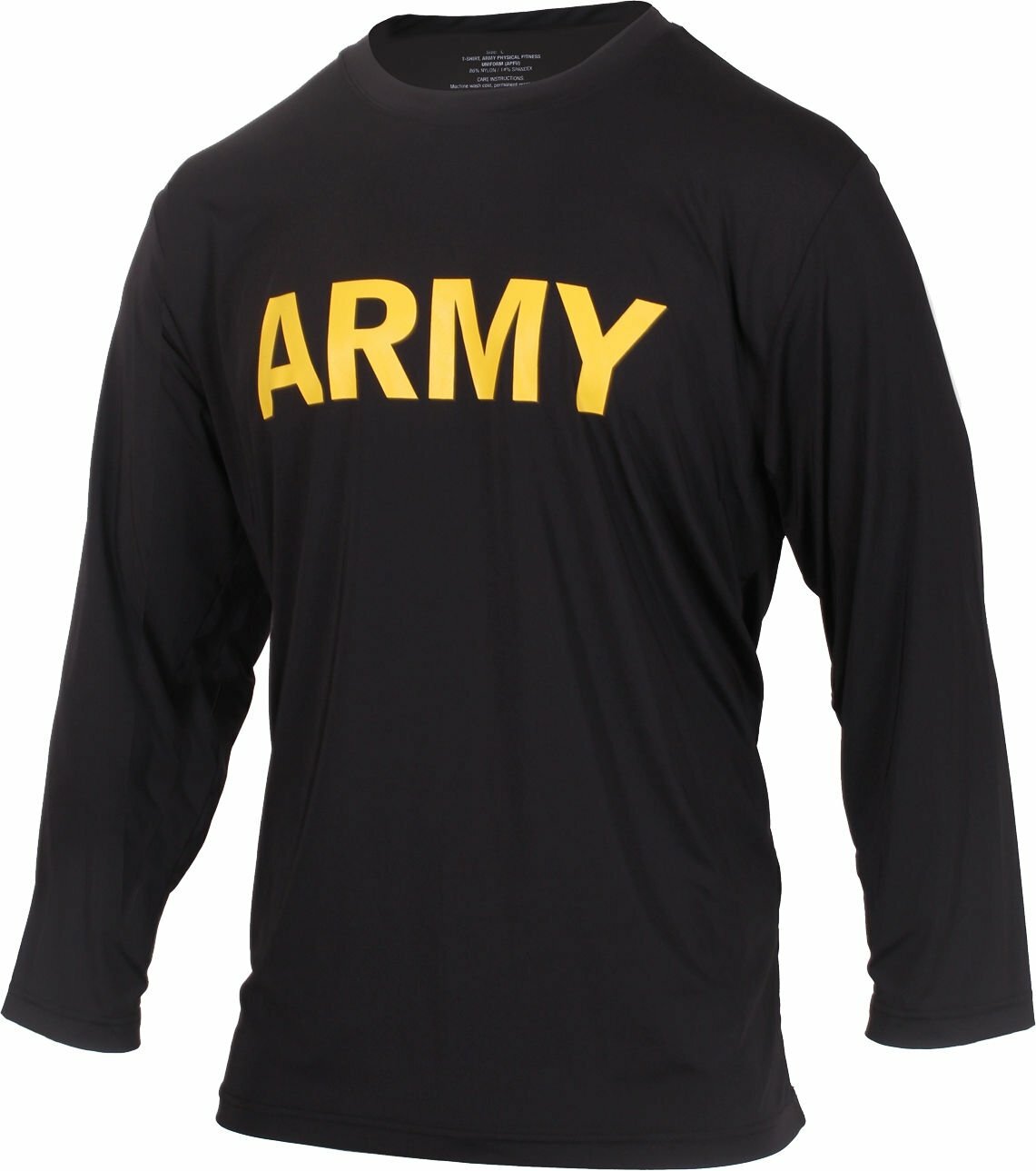 Black Performance Moisture Wicking US ARMY PT Workout APFU Long Sleeve T-Shirt