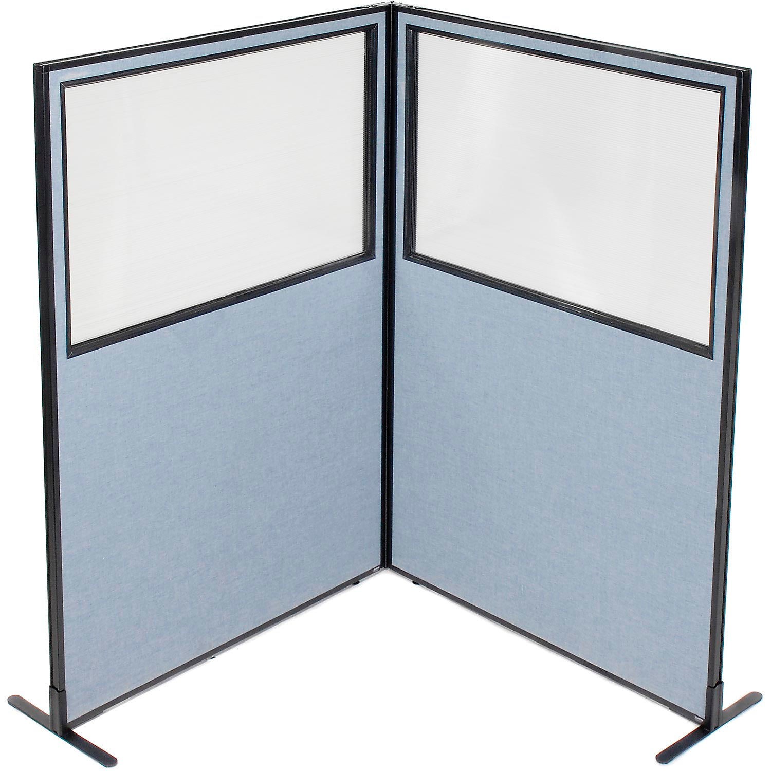 48-1/4"W x 72"H Freestanding 2-Panel Corner Room Divider with Partial Window
