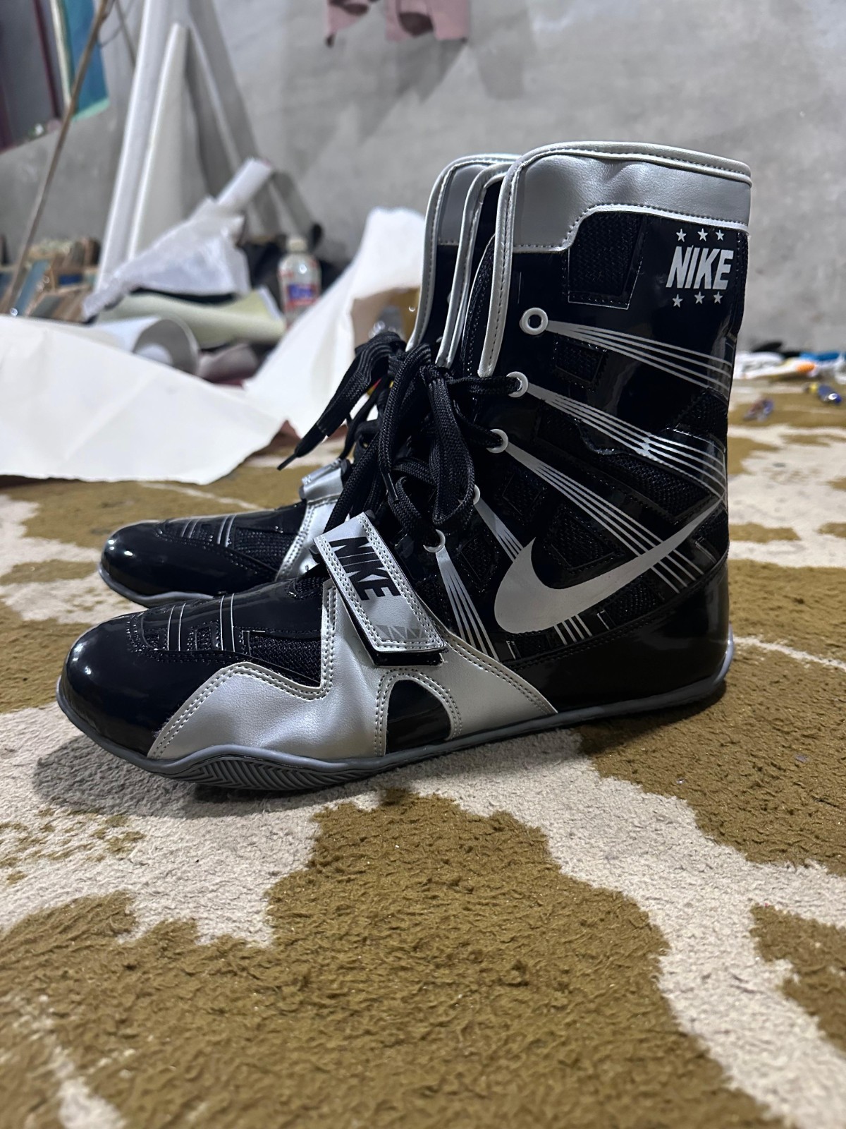 Boxing Shoes HyperKO Style Fully Custom Mesh High Ankle Support, Training fight