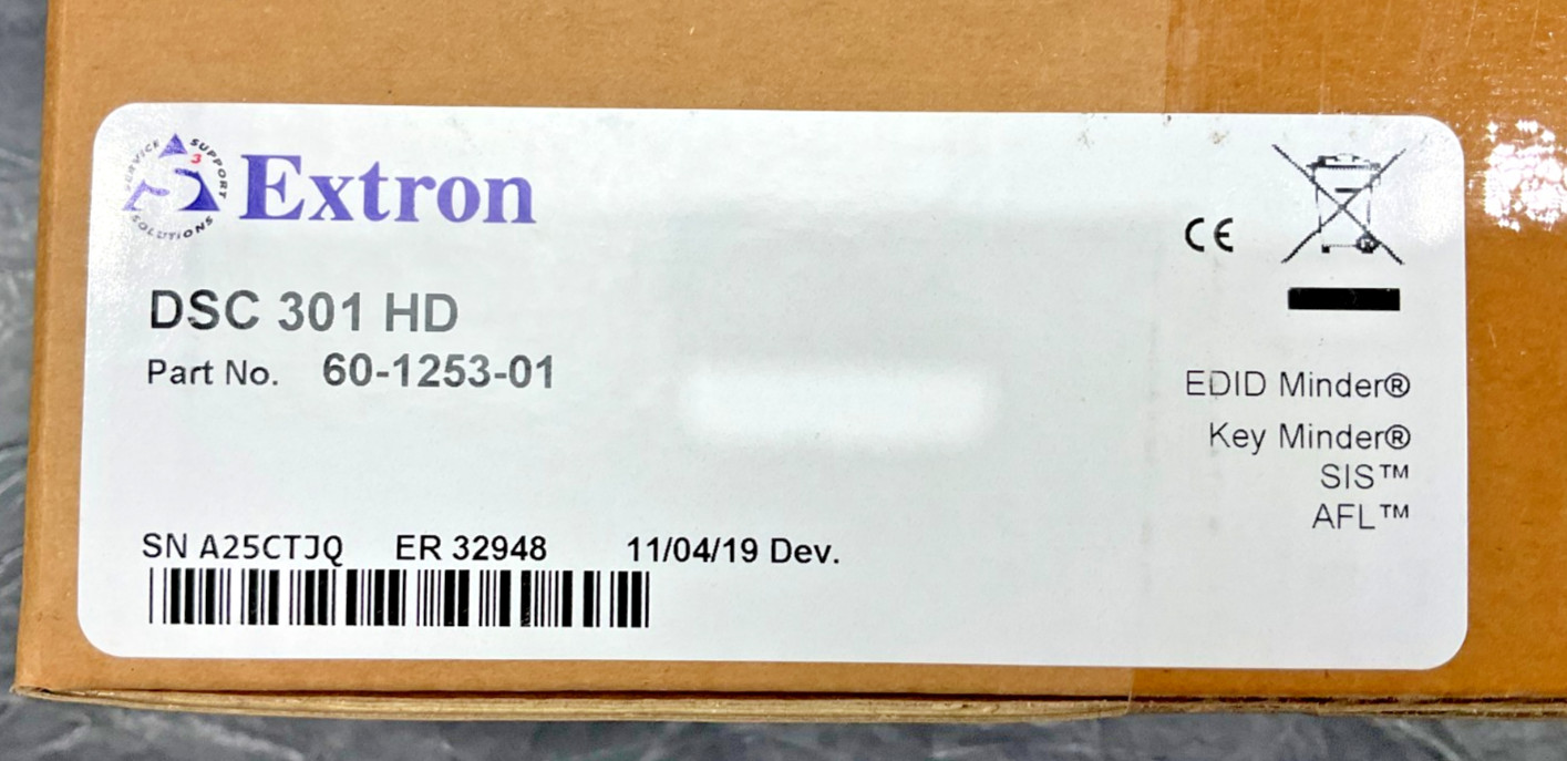 Extron DSC 301 HD Video Scaler 60-1253-01 ✅❤️️✅❤️️ BRAND NEW ! SEALED !