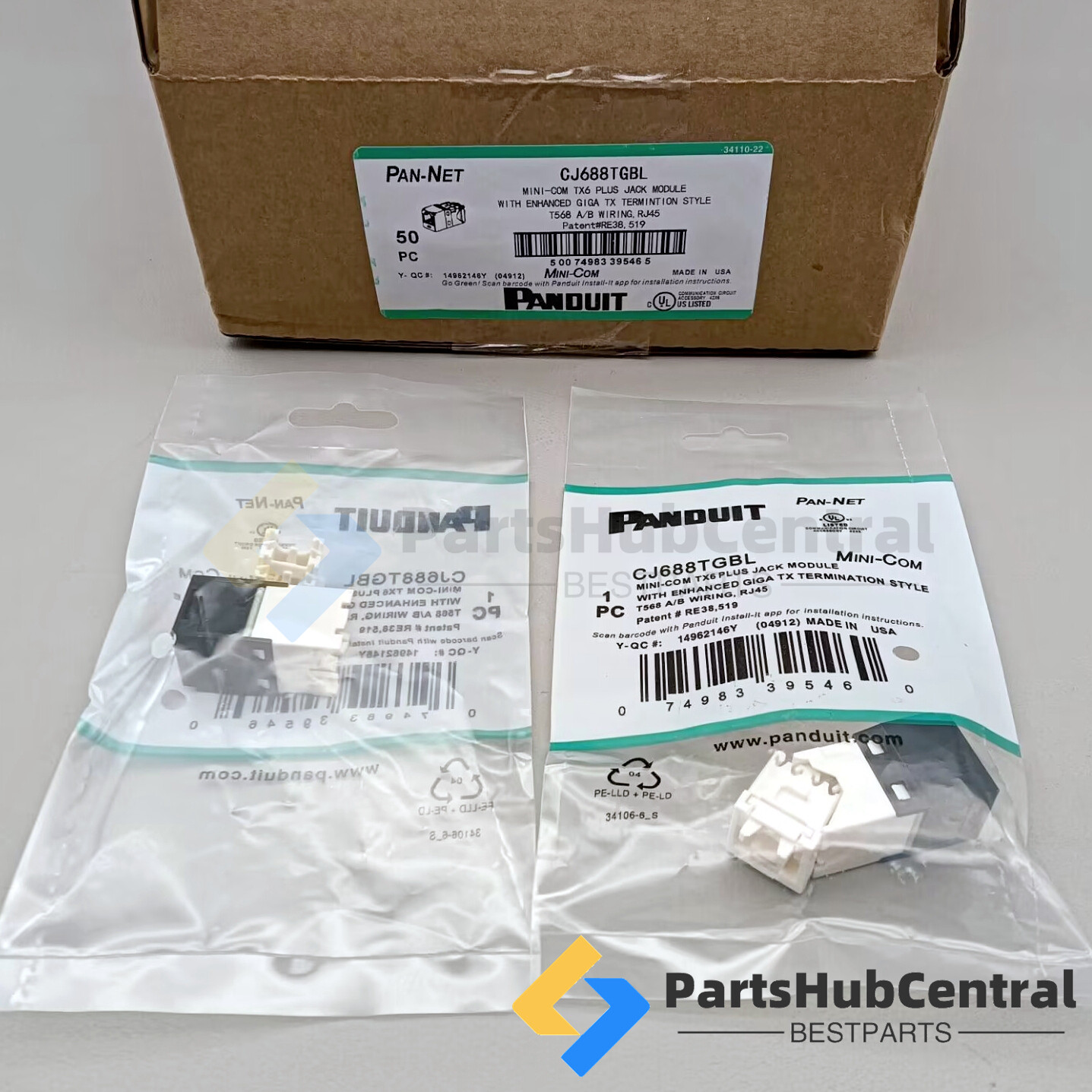 For Panduit CAT6 Gigabit black Network Jack Module CJ688TGBL * Quantity (50)