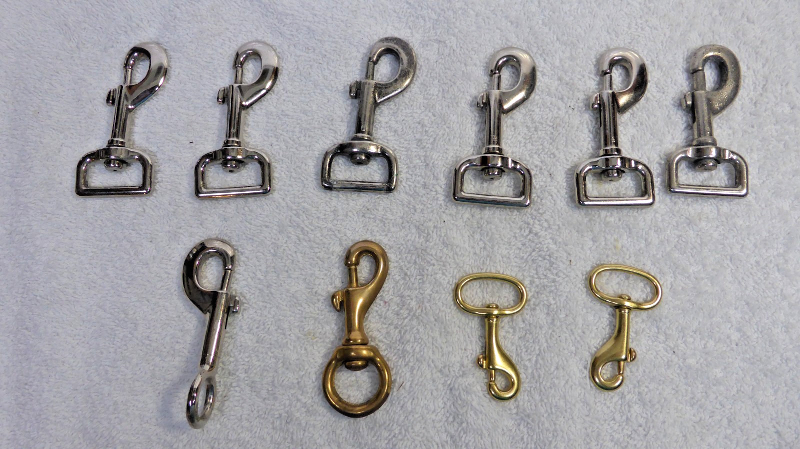 Mixed Lot of 10 Swivel Eye Bolt Snap Hooks