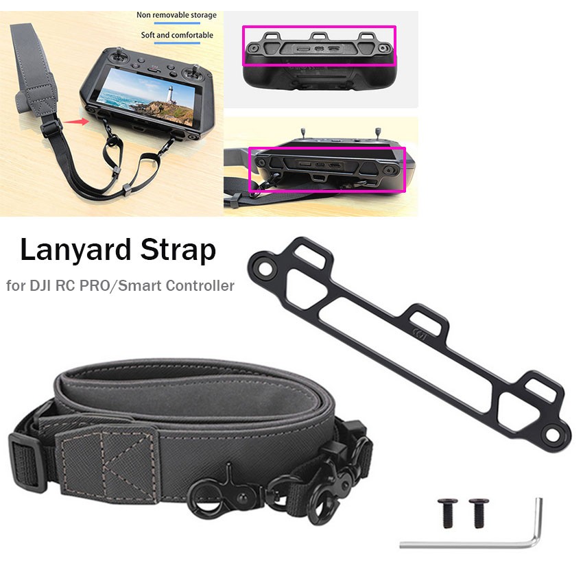 For DJI RC PRO/Smart Controller Lanyard Adjustable Neck Strap Belt with Mount