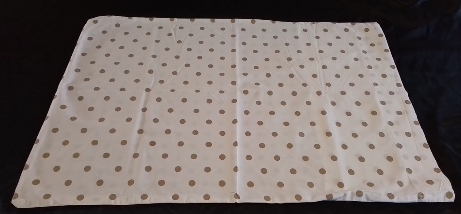 Pottery Barn Teen White Emily & Meritt Std Pillowcase White Gold Polkadot
