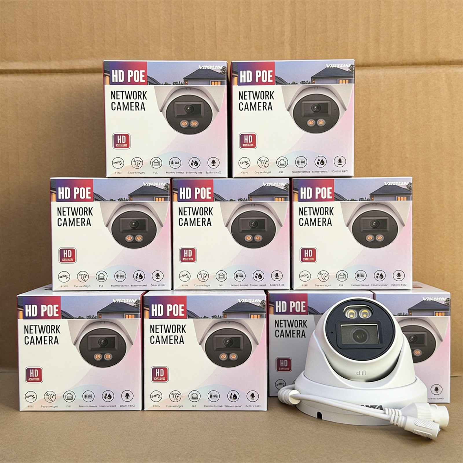 VIKYLIN 5MP FullColor Security IP Camera Built in Mic Outdoor Color Night Vision