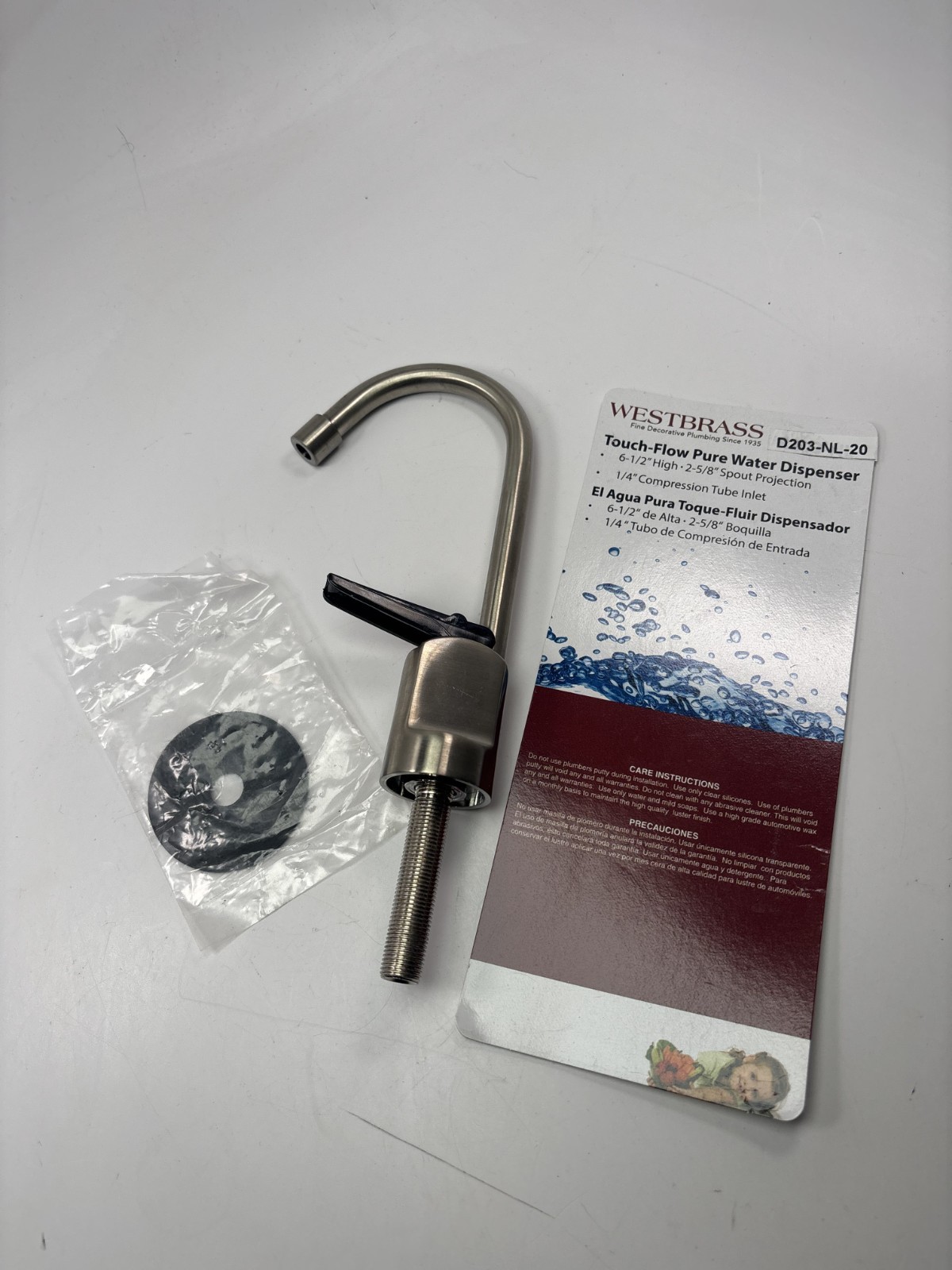 PART Westbrass D203-NL-20 6.5" Touch-Flo Pure Water Dispenser Faucet Stainless