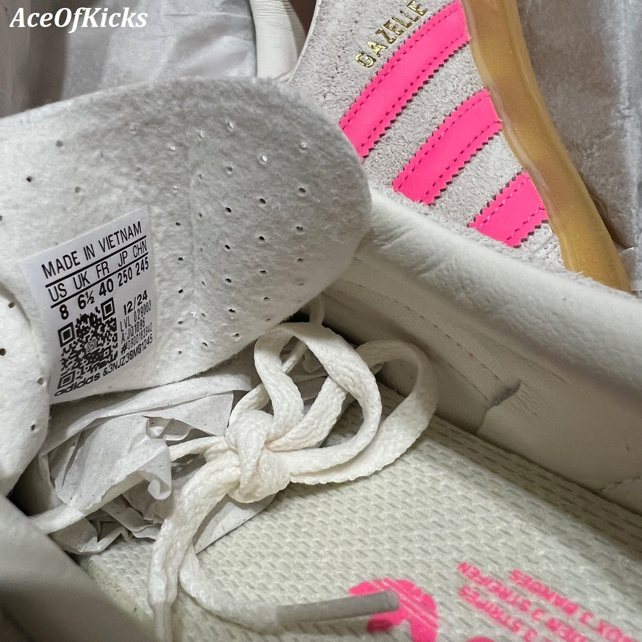 Adidas Originals Gazelle Indoor Women's Off White Lucid Pink US SZ 6-9 JQ1096