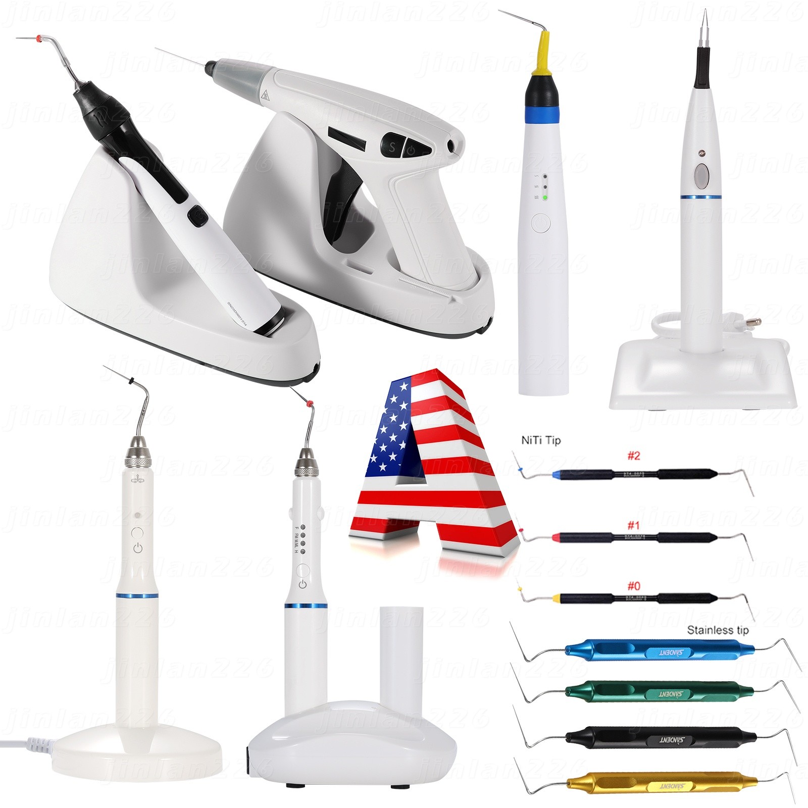 Dental Endo Obturation Heated Pen System/Gutta Percha Cutter/Hand Plugger/Tips