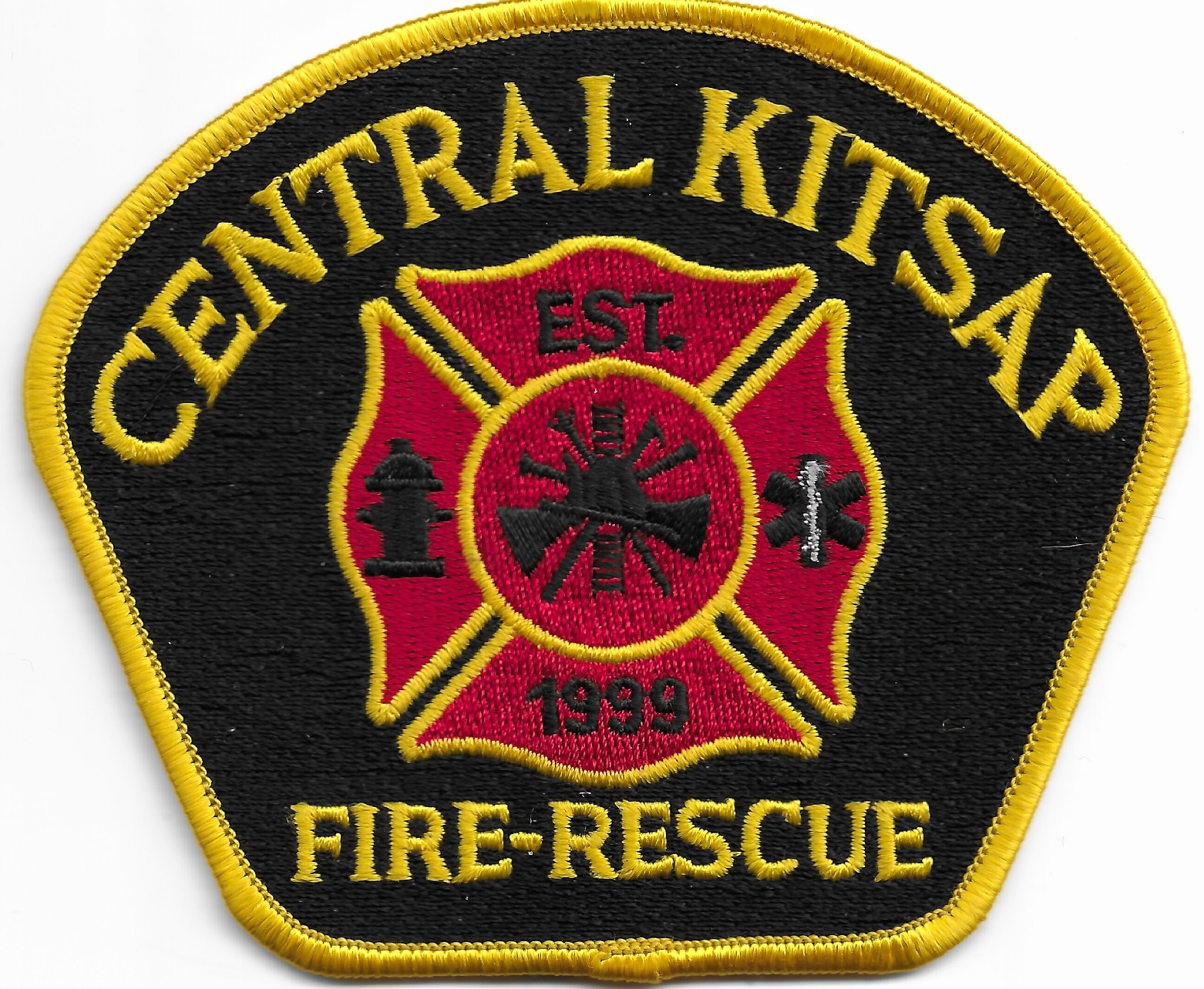 Central Kitsap Fire - Rescue gold border, Washington  (4.25" x 3.75") fire patch