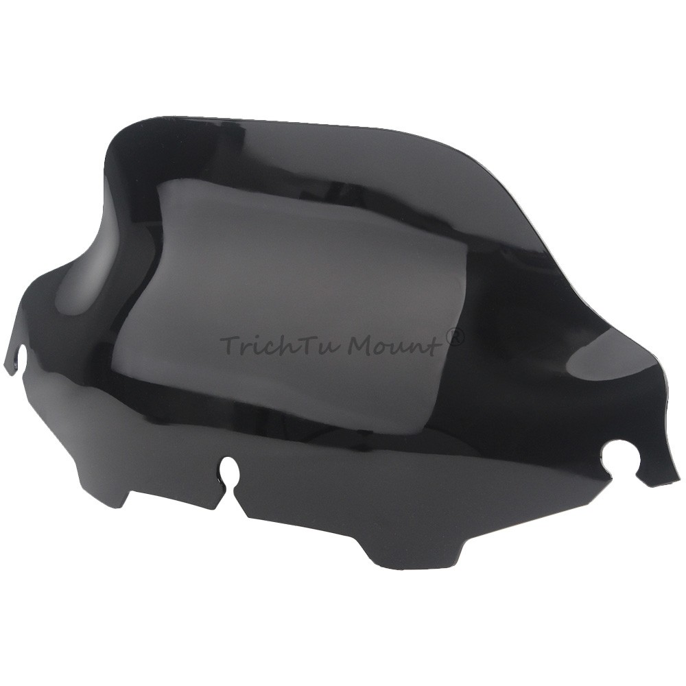 Black 8" Wave Windshield Windscreen For Harley Touring Electra Glide 1996–2013