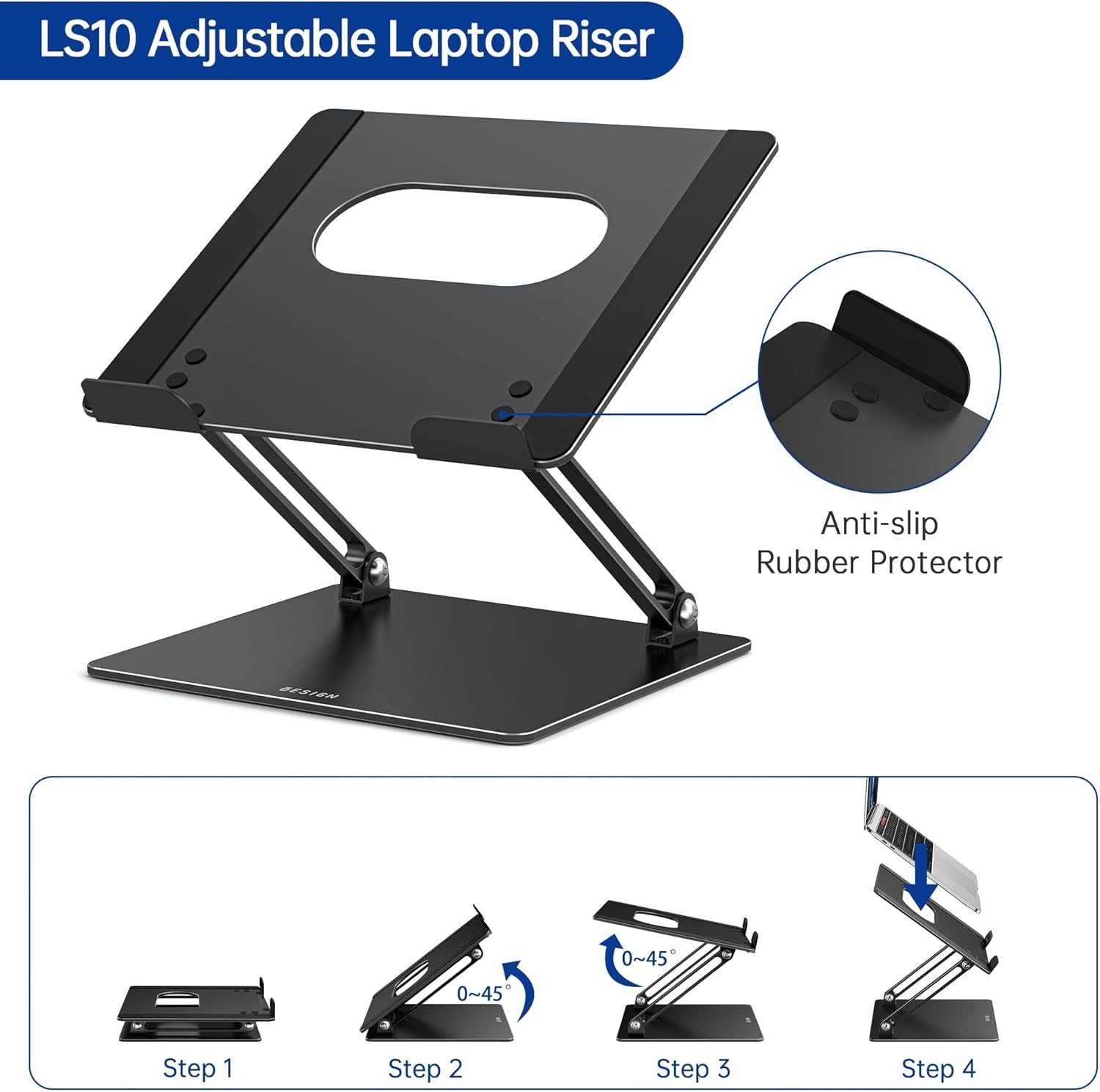 Adjustable Notebook Tablet Stand - Portable Laptop Riser