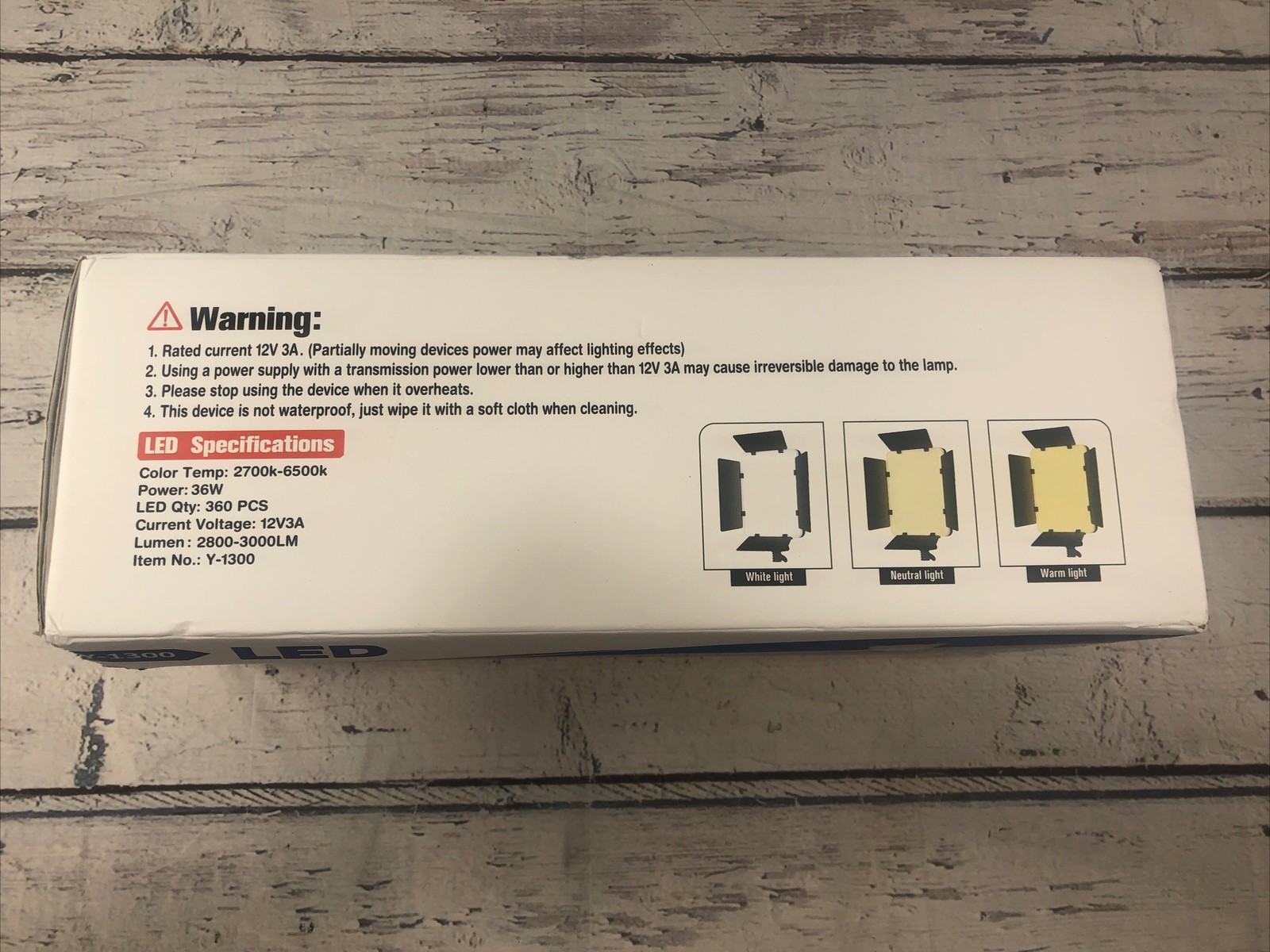 1-Pack LED Light Kit, Y-1300 12V Photography Light New Other*