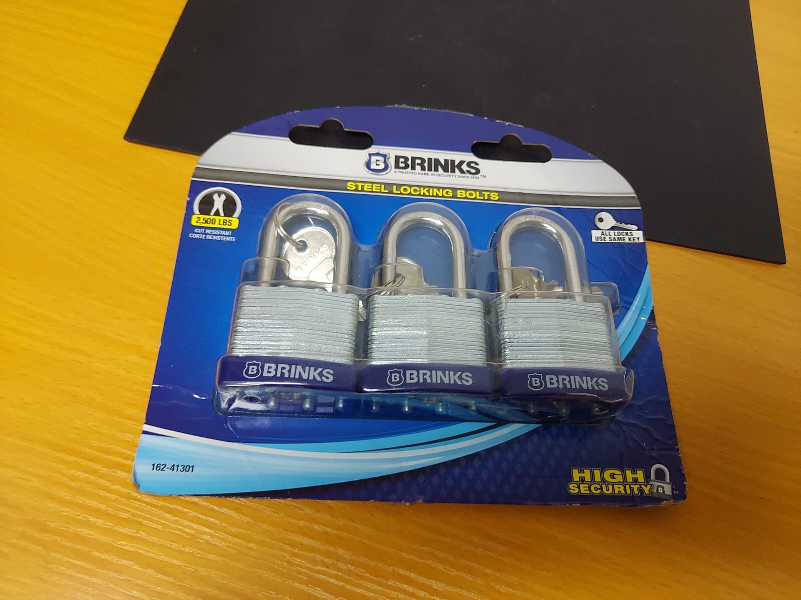 3- BRINKS Brand Padlocks 162-41301 High Security Steel Locking Cut Resistant