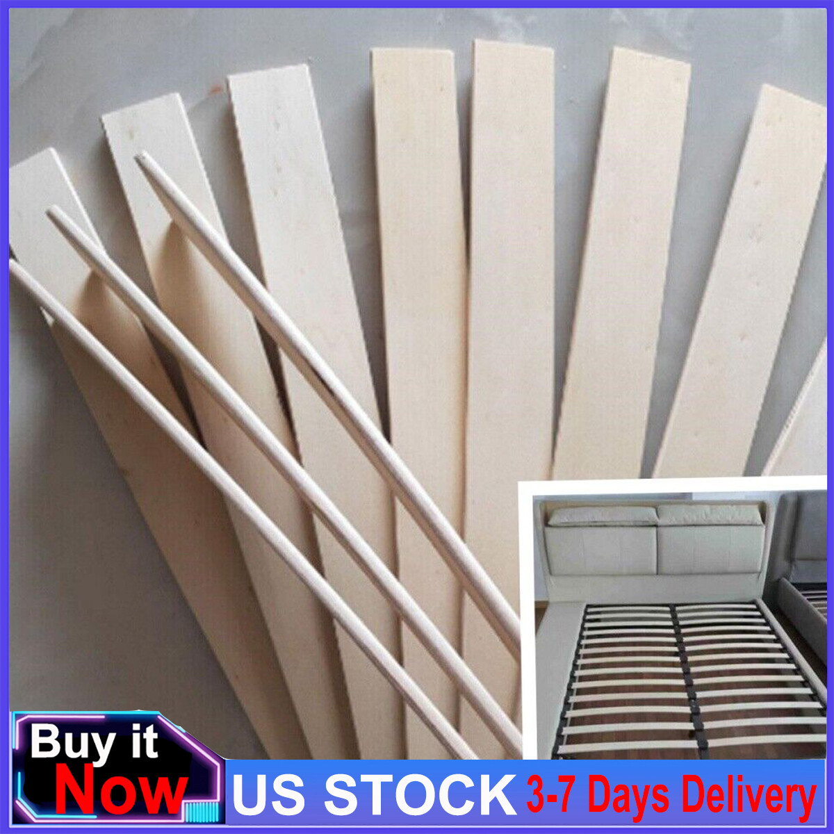 10x Replacement Wood Strip Sofa Bed Slats Bent Repair Furniture Accessories DIY