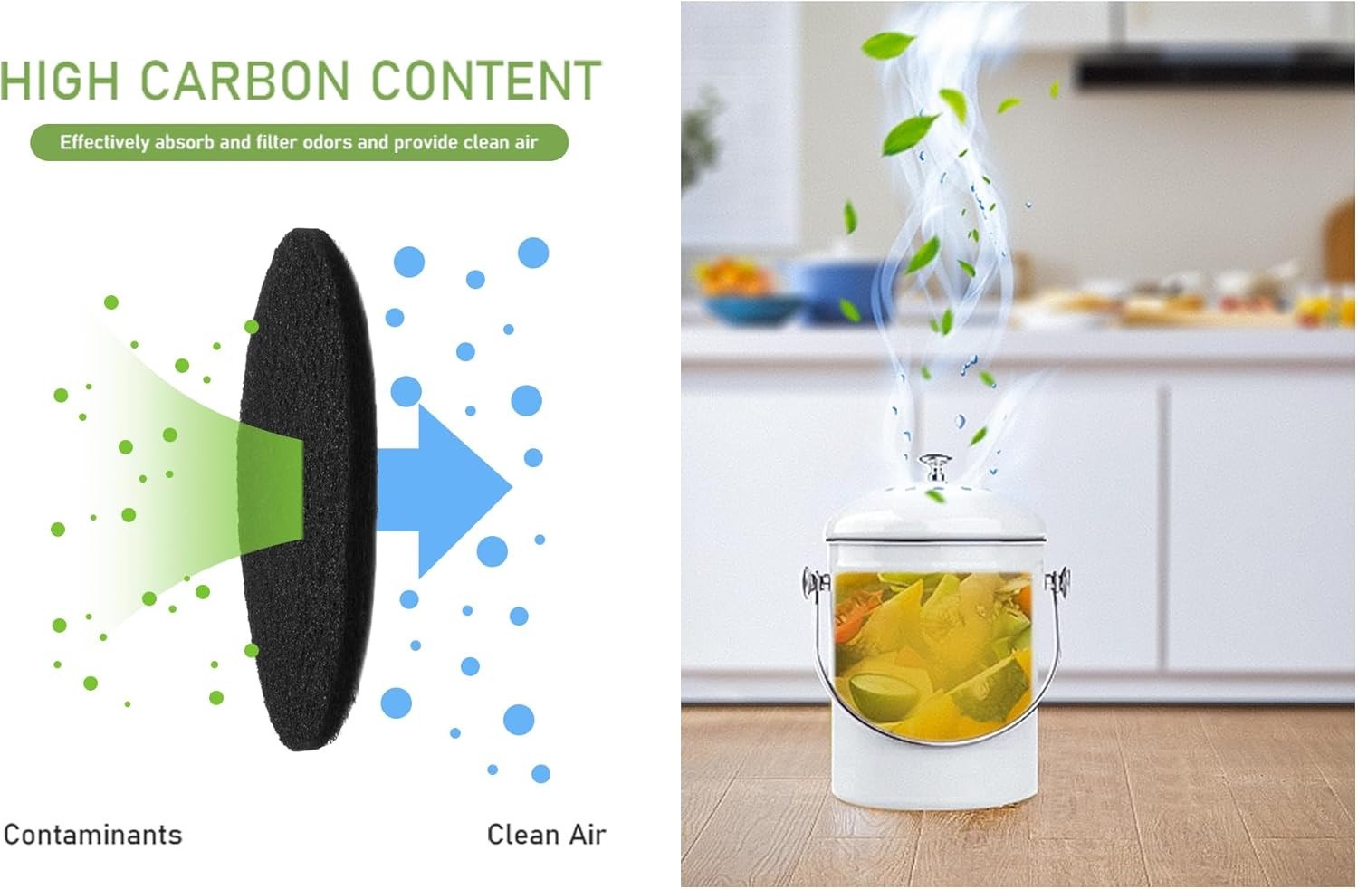 Kitchen Compost Bin Charcoal Filter Replacements, Compost Pail Carbon Filters