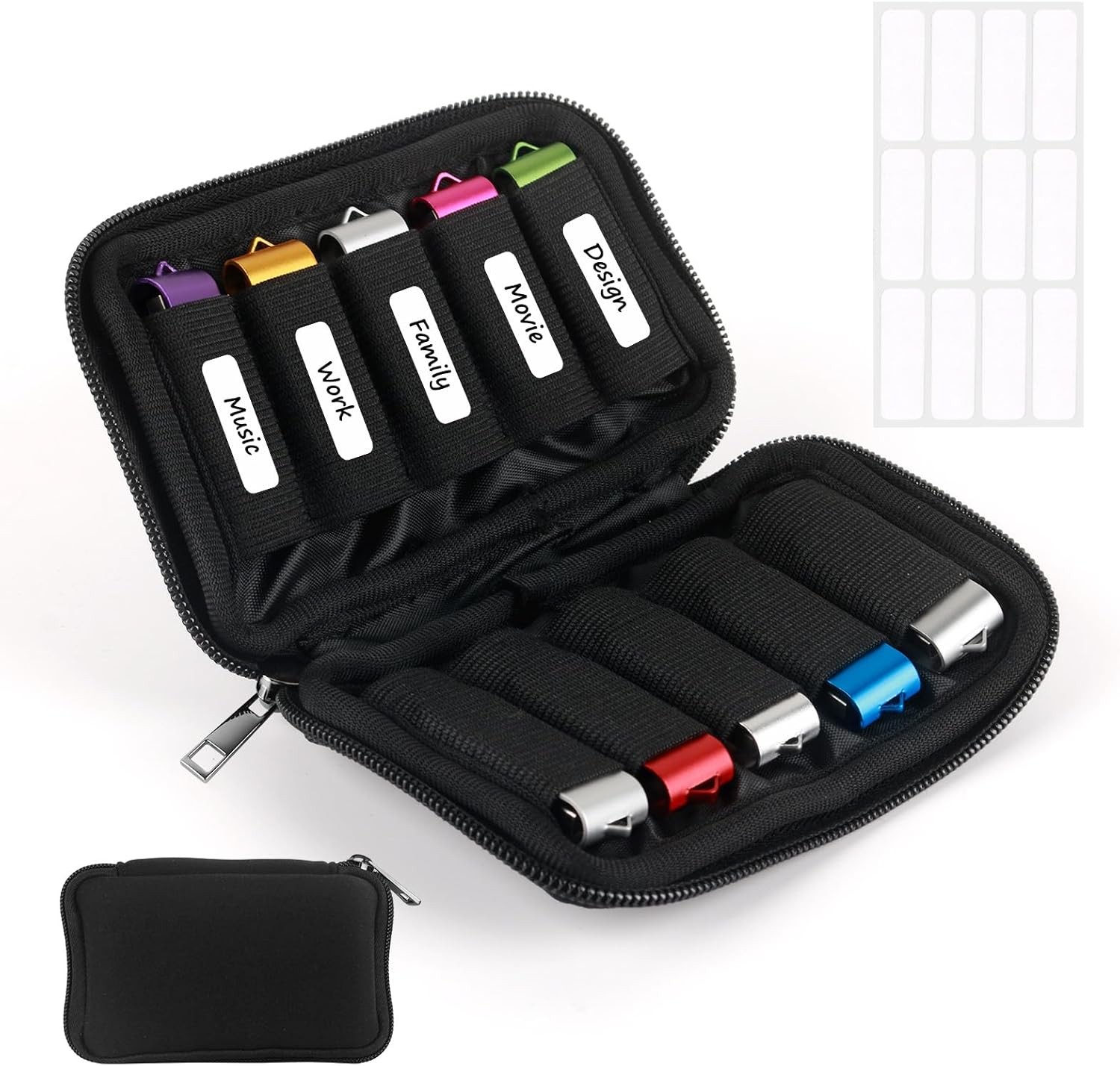 Flash Drive Case USB Storage Case 10 Slots, Portable Thumb Drive USB Holder