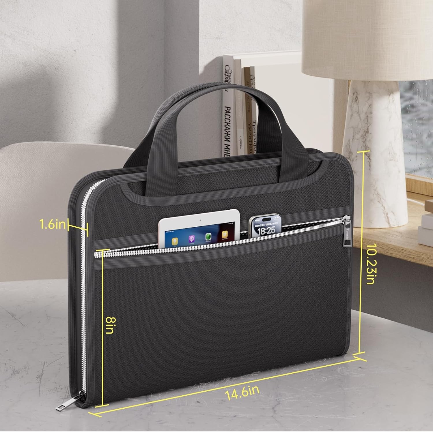 Fireproof Accordion File Organizer with Handle,Transparent Expanding File Folder