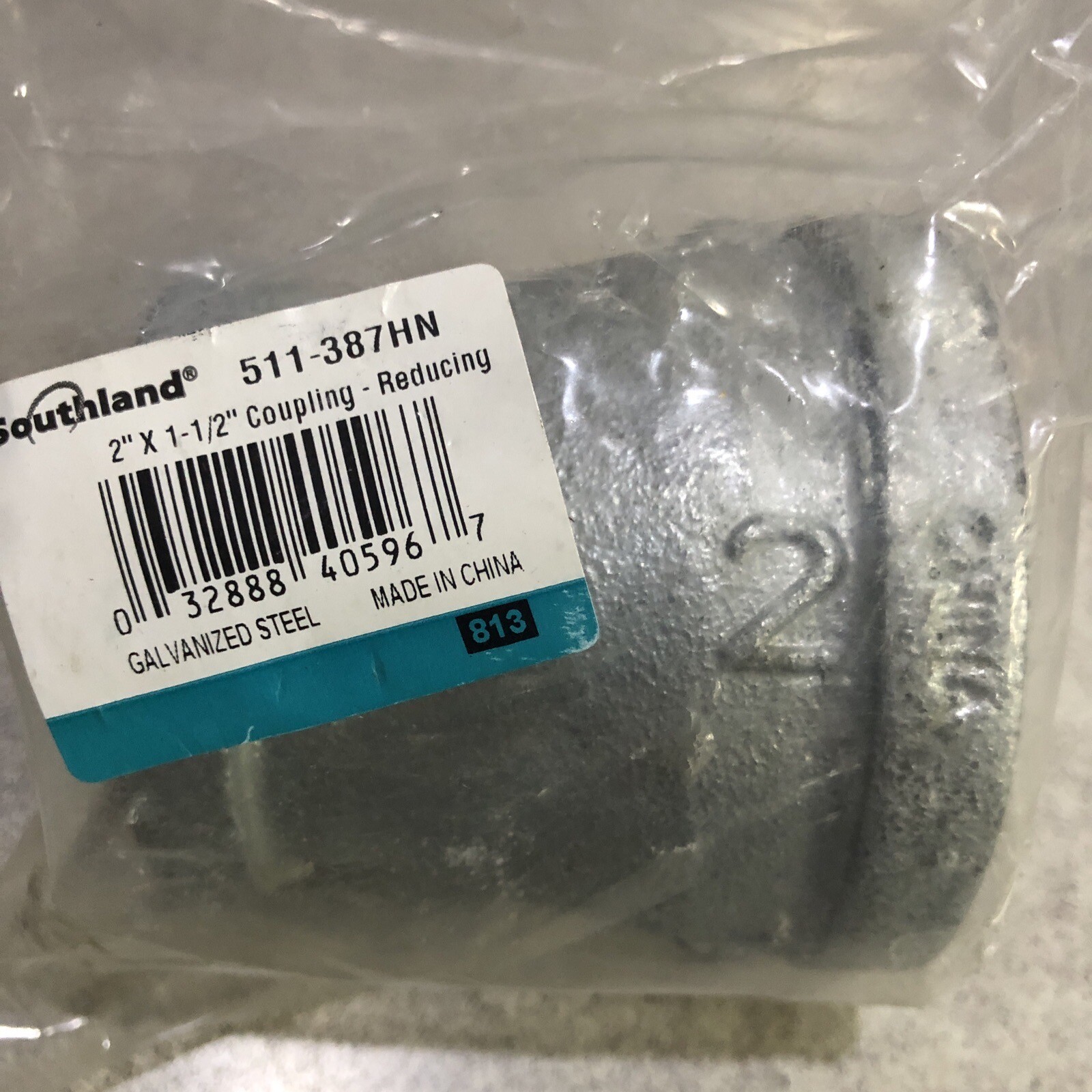Southland 2 In. x 1-1/2 In. FPT Reducing Galvanized Coupling 511-387BG Southland