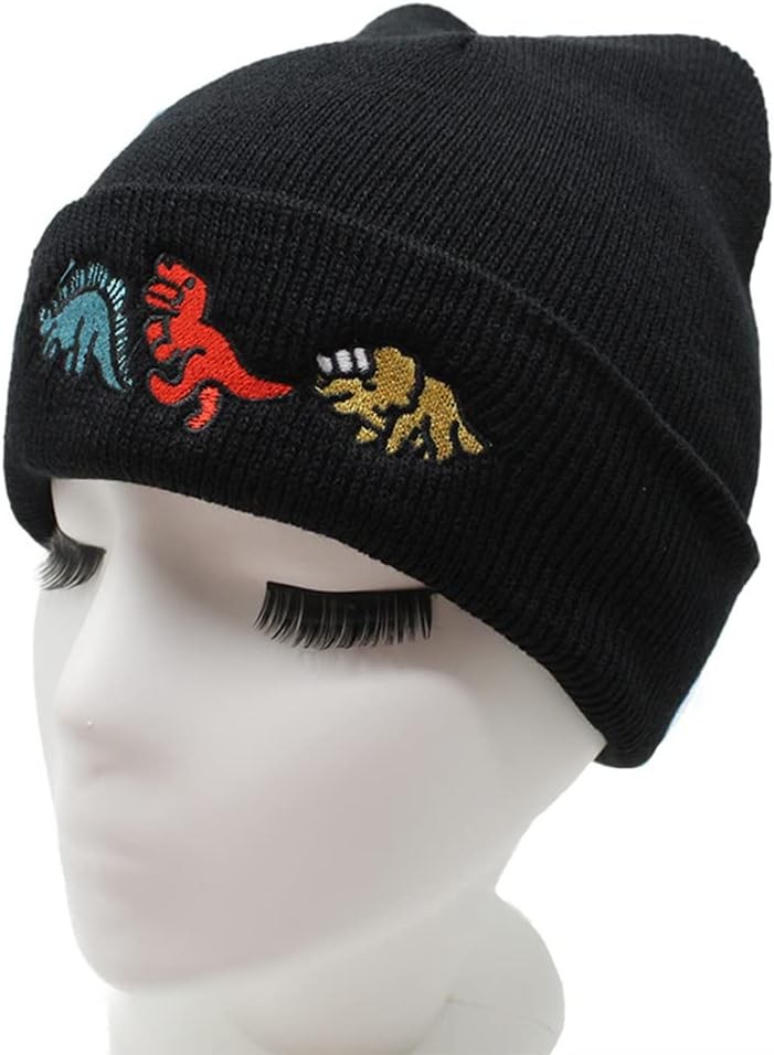 Totelux Cute Dinosaur Knitted Beanie Hats Embroidery Women Winter Hat Soft...