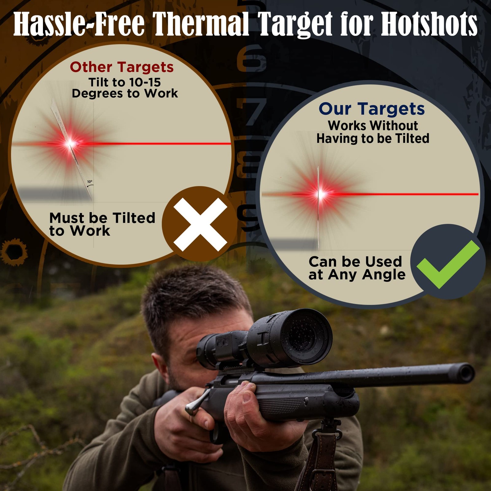Internal Energy 5-Pack Zeroing Thermal Targets Diamond Bullseye Extra-Bright