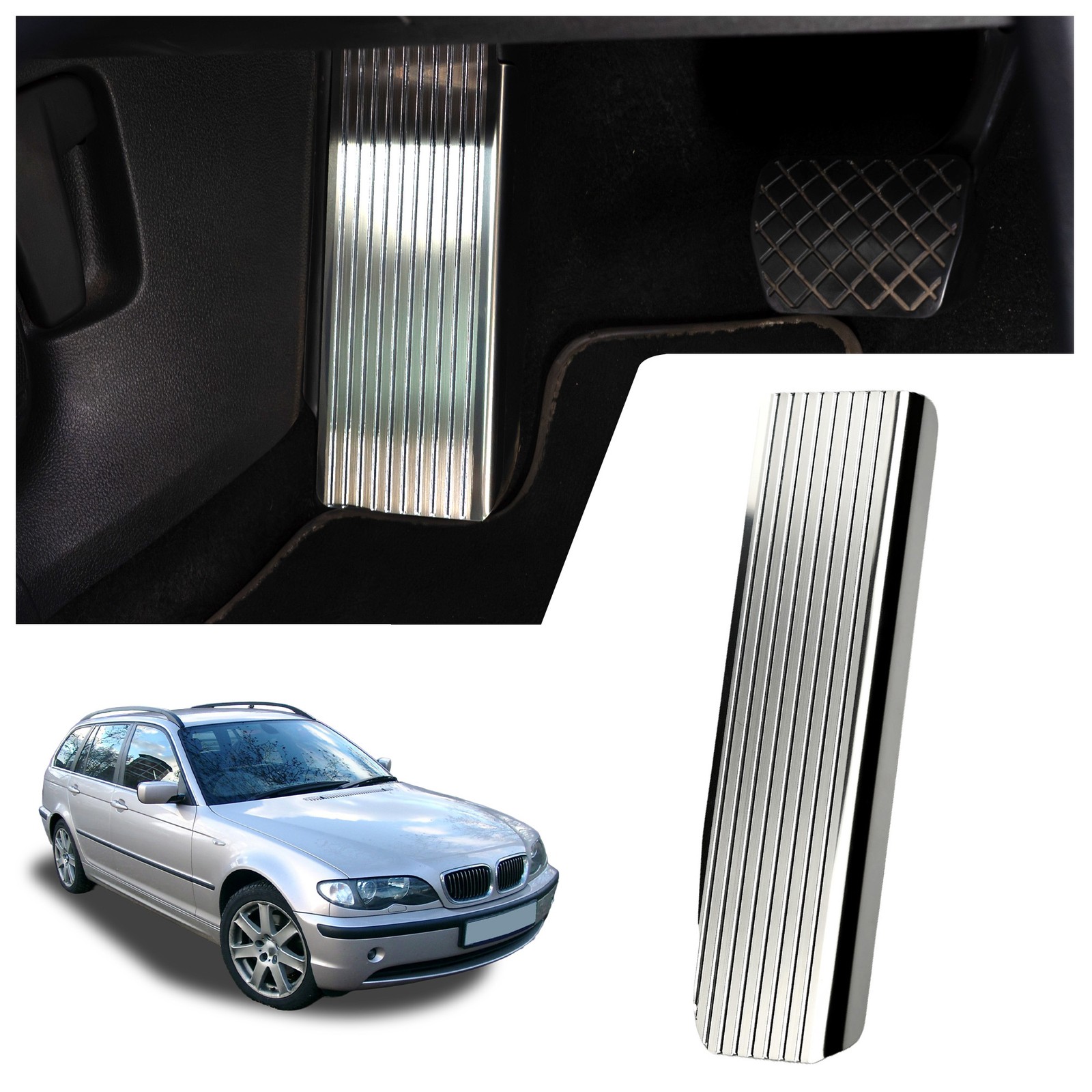 Footrest Plate for BMW 3 Series Touring Station Wagon 1999-2005 Silver