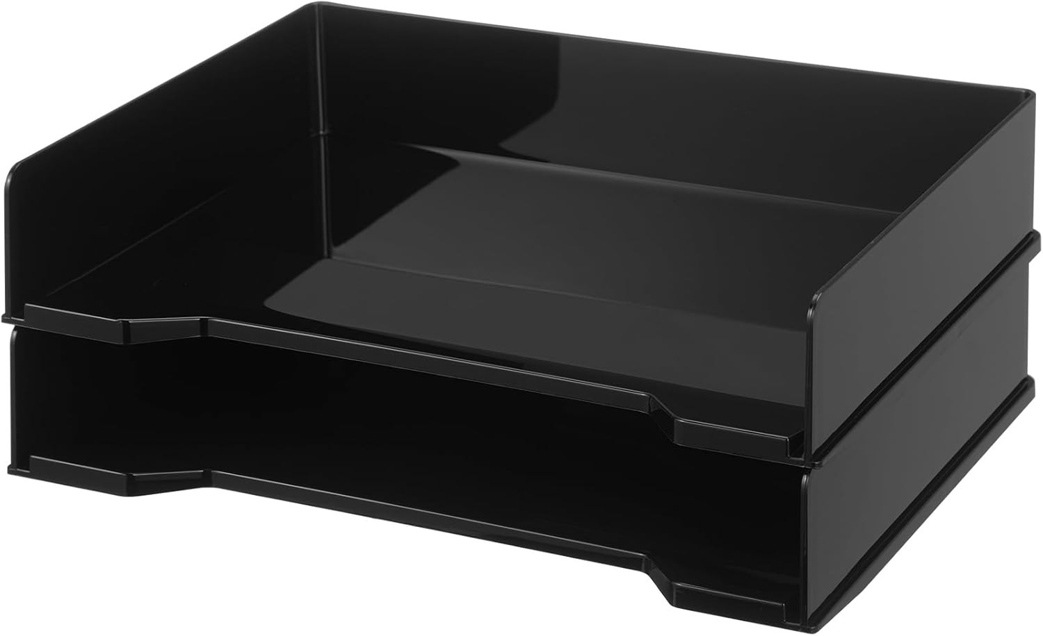 12 Pcs Stackable Letter Tray Rectangular Plastic Desk Organizer 13 x 9.5 x 2.6