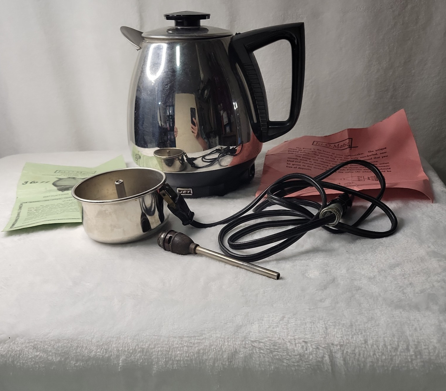 Vintage Mid Century Jet-O-Matic Percolator Coffee Maker  Model 10 -Video- CLEAN!