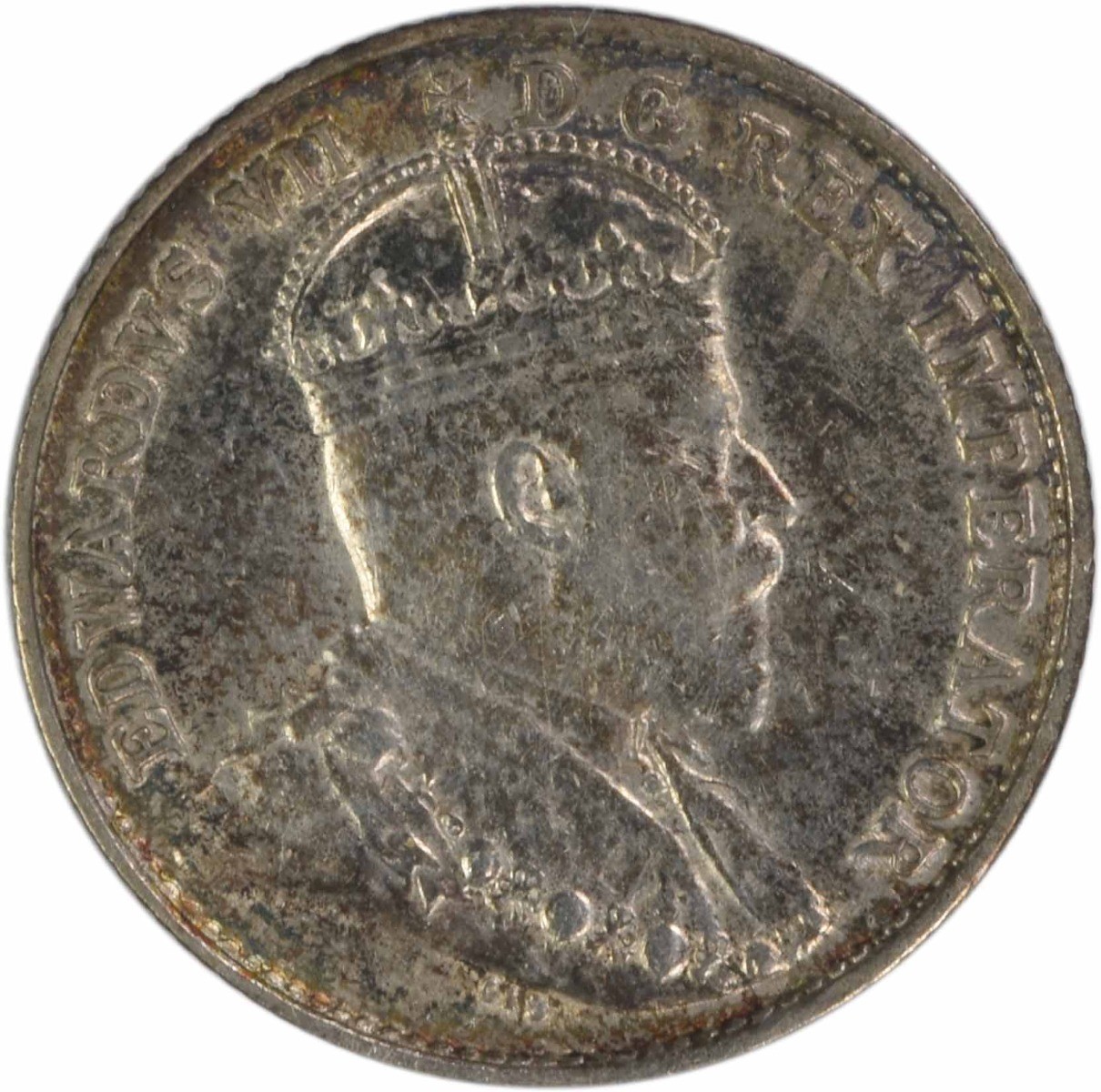 1908 Canada 5 Cents Large 8 KM13 AU Uncertified #217