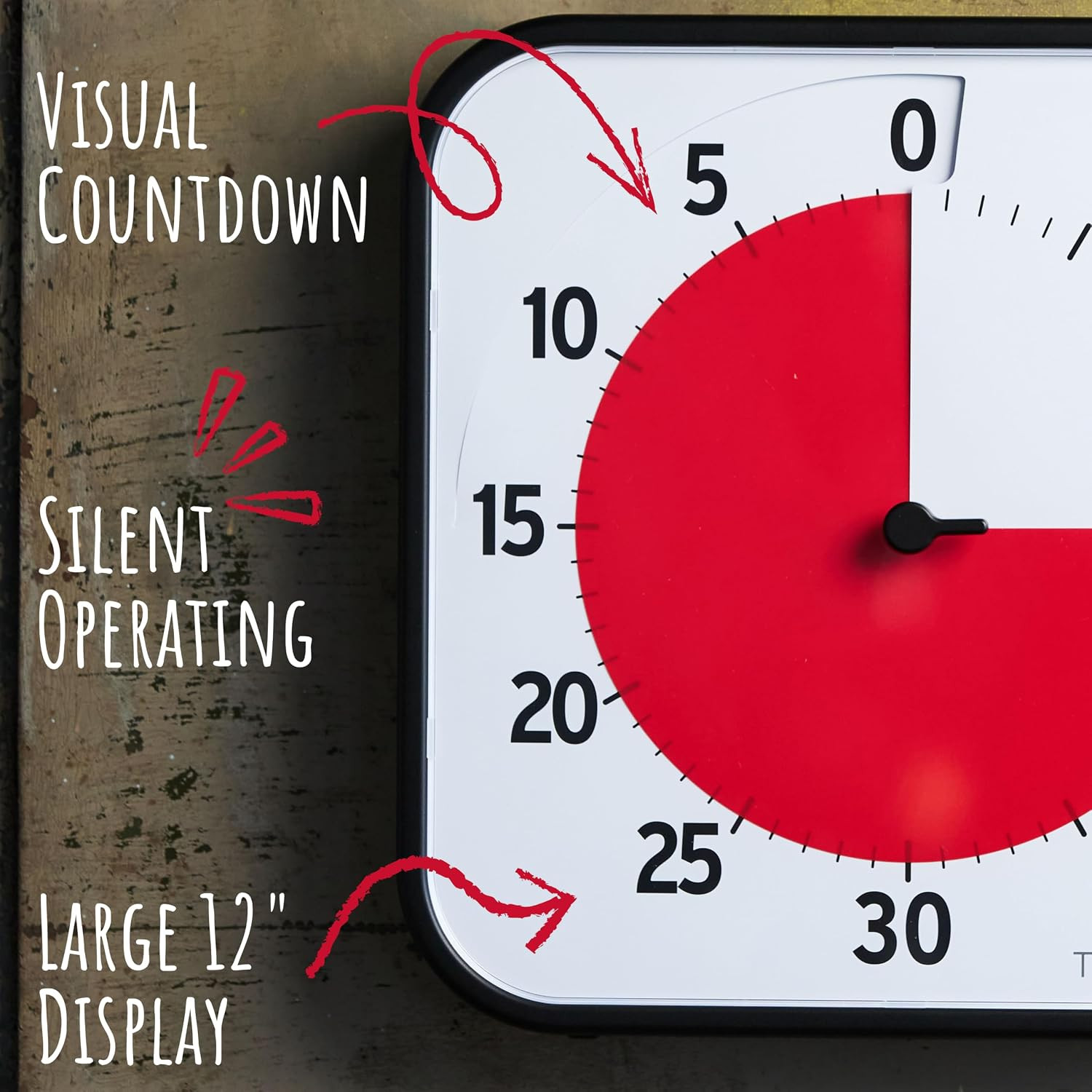 12 inch Visual Timer 60 Minute Kids Desk Countdown Clock with Dry Erase Activity