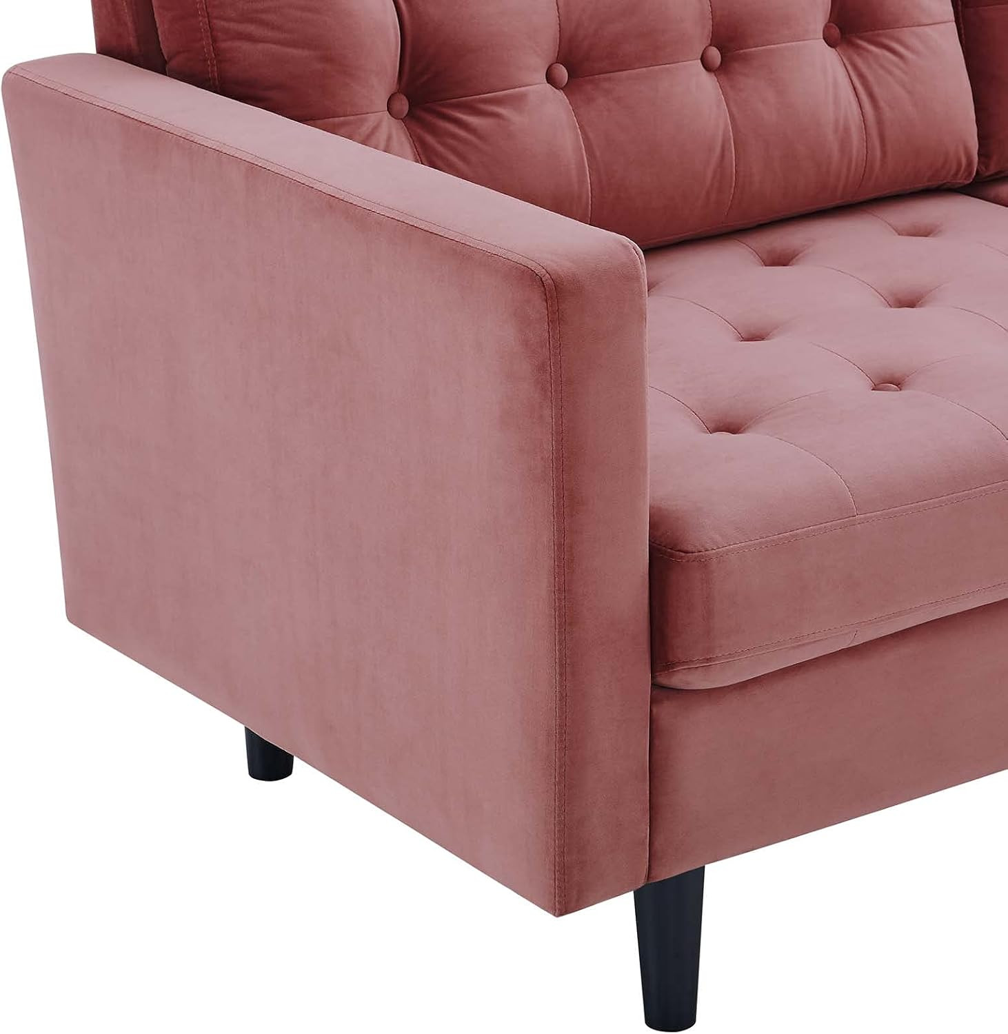 EEI-4444-DUS Exalt Tufted Performance Velvet Sofa, Dusty Rose
