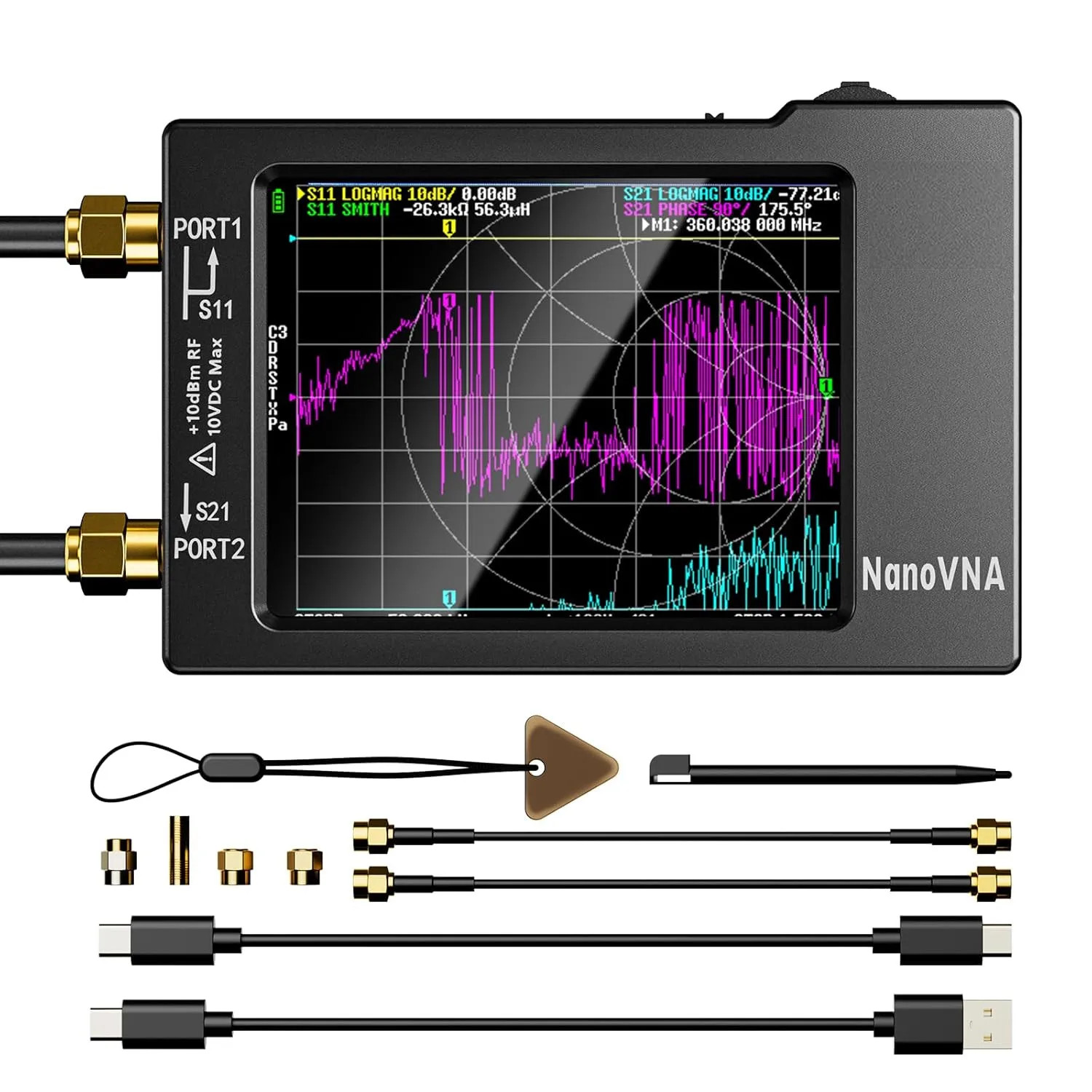 SeeSii NanoVNA-H Vector Network Antenna Analyzer 10KHz-1.5GHz w/ Shell